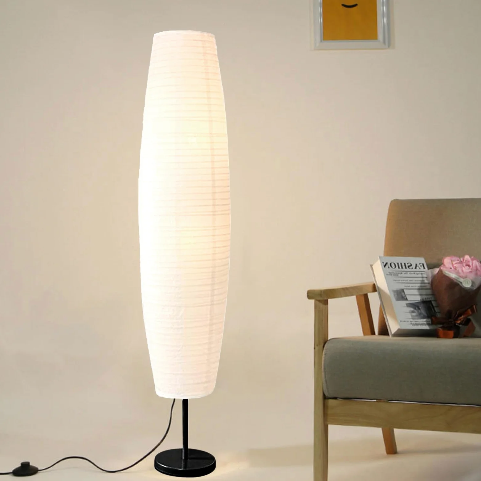 Lampa Stojąca Z Papieru Ryżowego W Stylu Japońskim Minimalistyczna Dekoracyjna Lampa Podłogowa Składana Papierowa Oświetlenie Podłogowe Lampa Atmosferyczna Do Sypialni Lampka Nocna Do Salonu