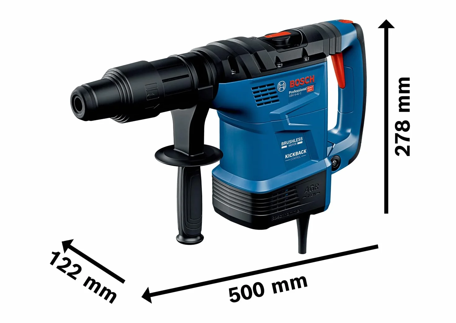 Bosch Professional: młot udarowo-obrotowy GBH 6-42 C uchwyt SDS Max, moc silnika 1 300 W, silnik bezszczotkowy, funkcja KickBack Control i system Vibration Control, w walizce