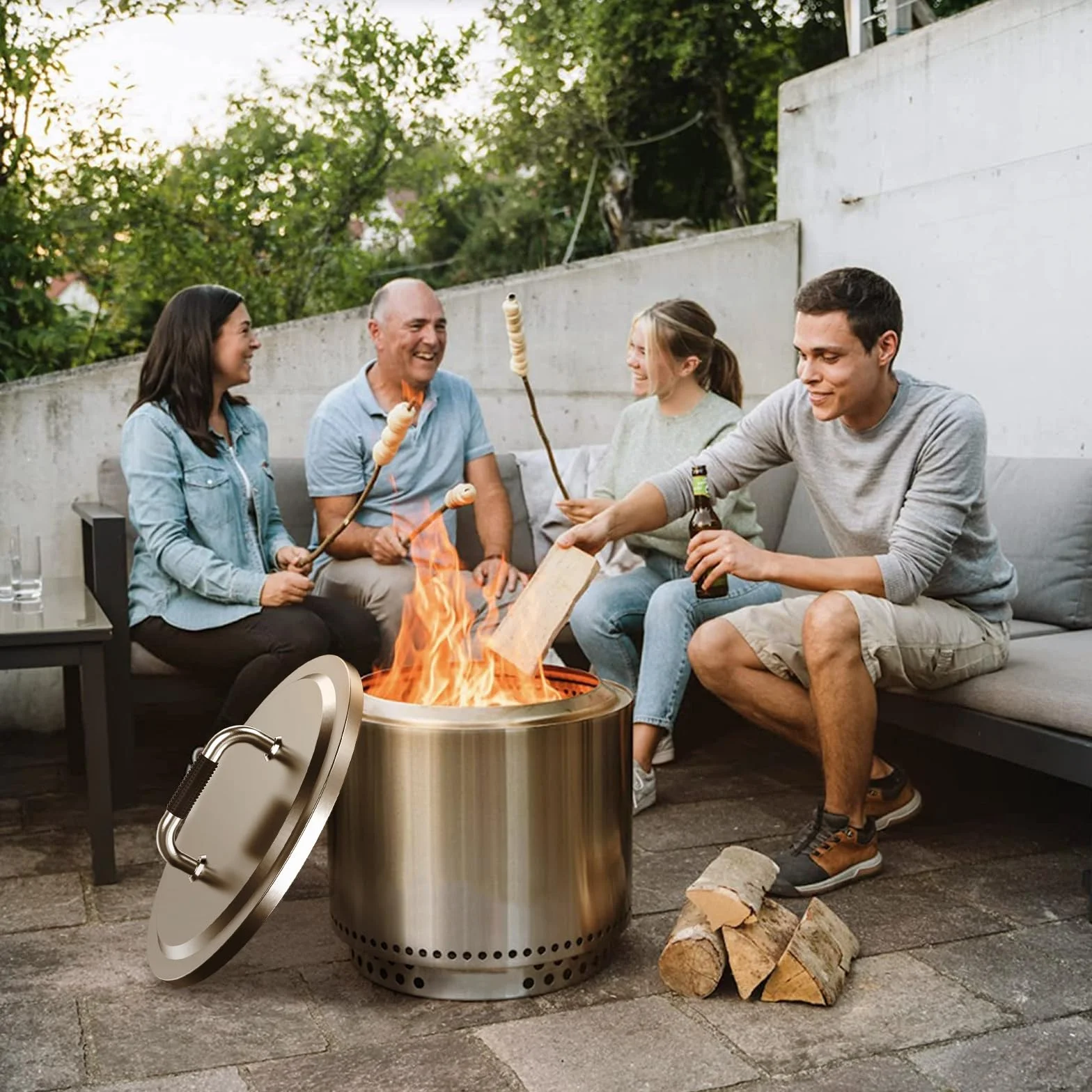 GFTIME Pokrywka paleniska ze stali nierdzewnej Ø 50 cm do solo Stove Bonfire, akcesoria do paleniska ze stali nierdzewnej, akcesoria do paleniska Bonfire, akcesoria do paleniska o zapachu dymu i