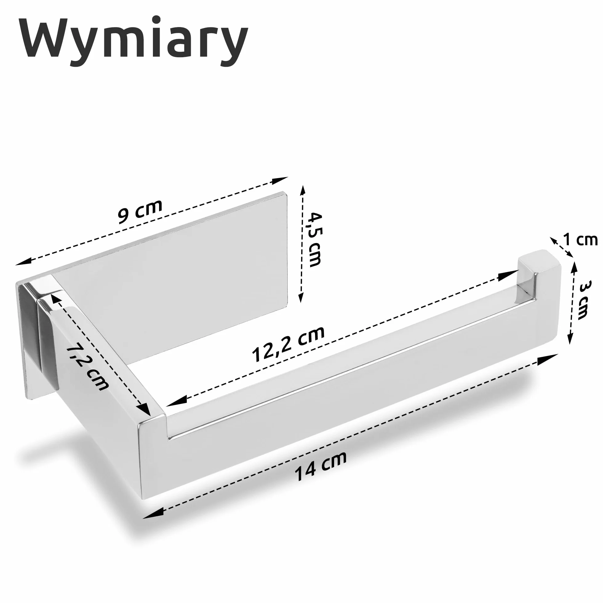 ECENCE Uchwyt na papier toaletowy bez Wiercenia samoprzylepny stali nierdzewnej 304 + Materiał montażowy, Uchwyt na rolkę papieru toaletowego łazienki, chrom