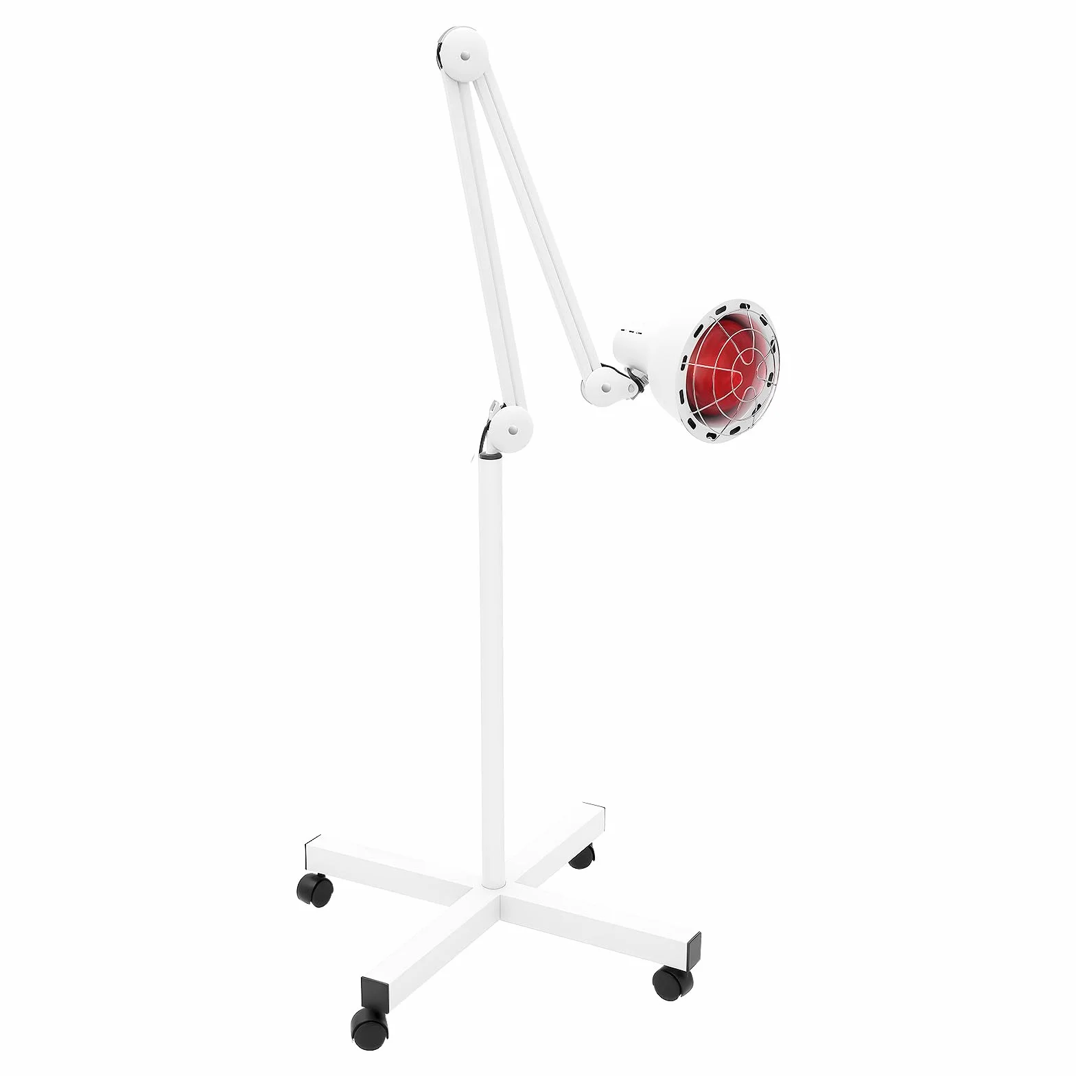 Lampa na podczerwień, terapia ciepła na podczerwień z czterema stopami, promiennik na podczerwień do terapii światłem na podczerwień 275W, obrót 360° i regulowany kąt, na bóle mięśni, stawów