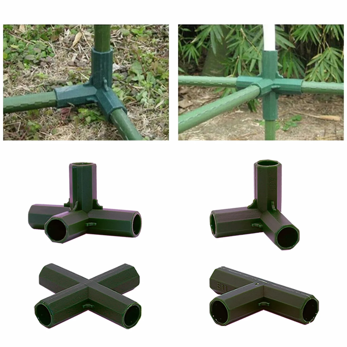 Okucia 11 mm stabilne wsporniki wytrzymała rama szklarni złącze czarne 20 szt.