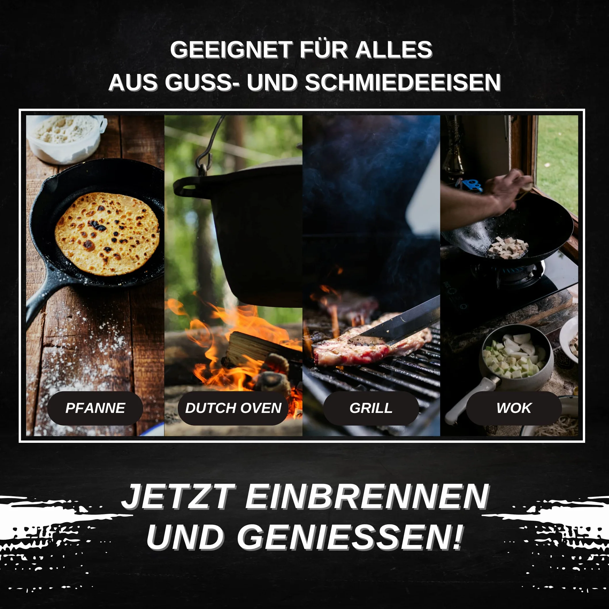 KitchGrill® olej do pieczenia i pielęgnacji | 2 x 250 ml | olej patynowy do patelni i garnków żeliwnych, rusztów grillowych, płyt do grillowania, Dutch Oven itp. | żeliwo, kute żelazo, olej piecowy,
