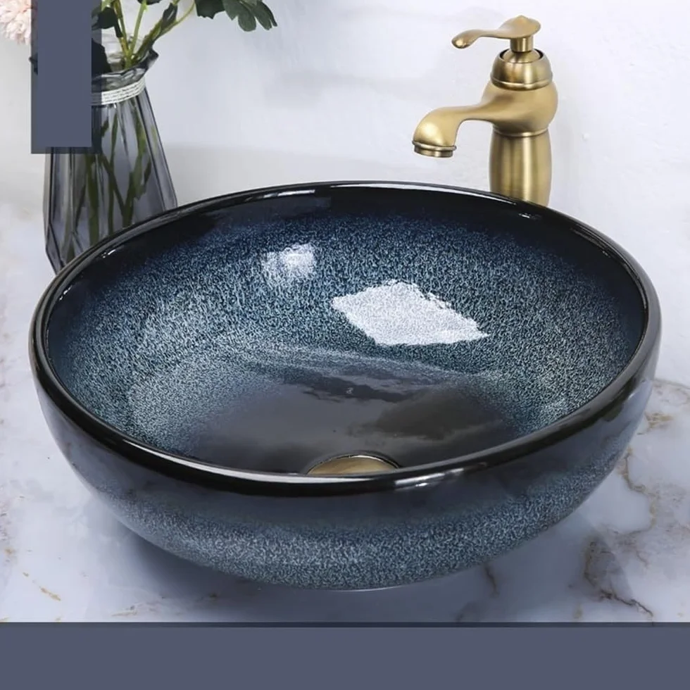 Zlewozmywak naczyniowy Mała umywalka nablatowa do mieszkania z balkonem, ceramiczna łazienki