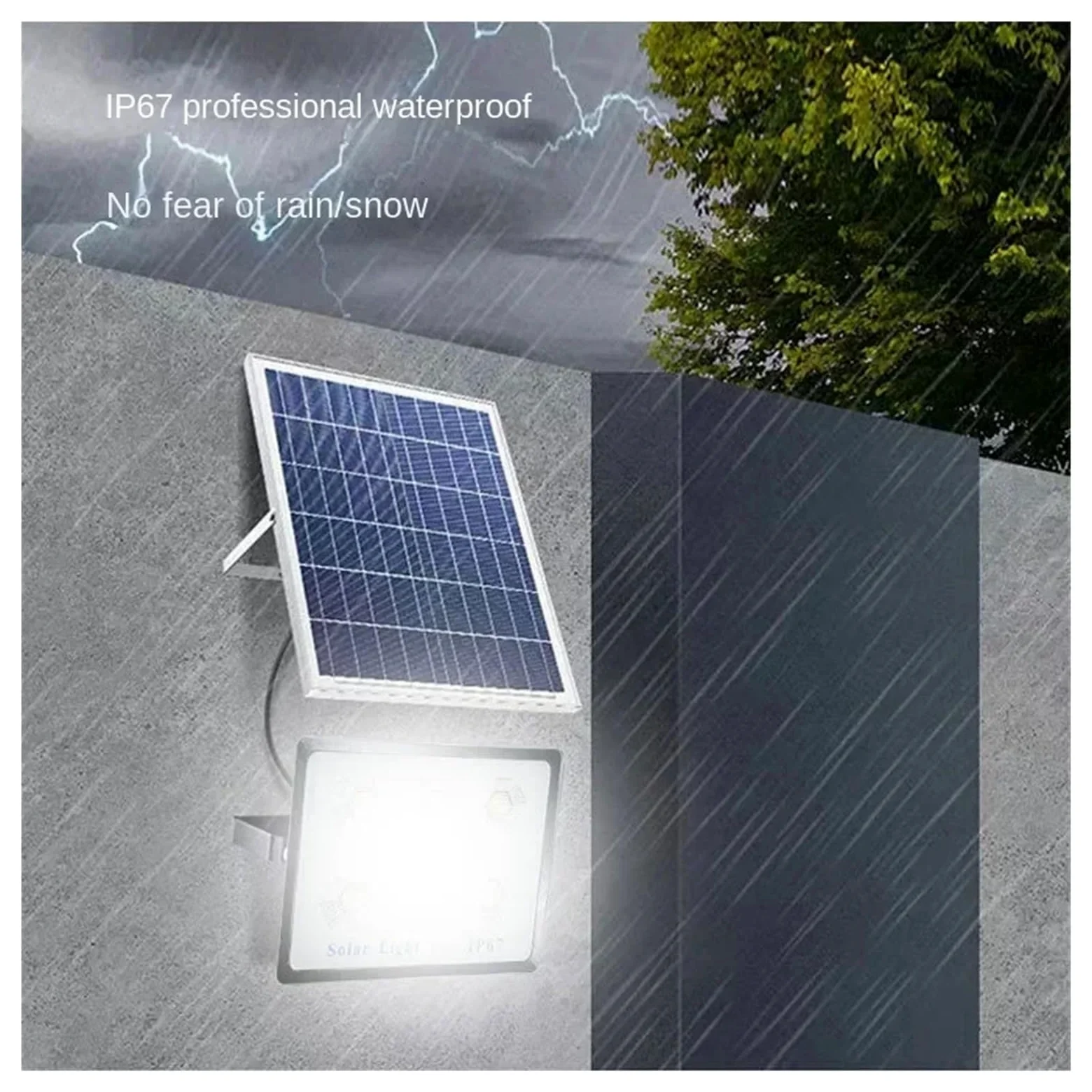 Lampy solarne, Solarna lampa zewnętrzna ścienna lampa dziedzińca lampa oświetleniowa jasna lampa o dużej mocy 200W domowe zewnętrzne światło przeciwpowodziowe do ogrodzenia, drzwi, garażu, podwórka