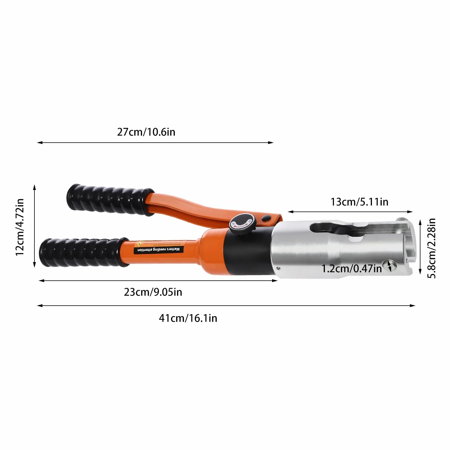 10T/100KN hydrauliczne szczypce zaciskowe do rur M12, M15, M18, M22, M28, narzędzie zaciskowe z głowicą obracającą się o 360° i wyłącznikiem odciążającym