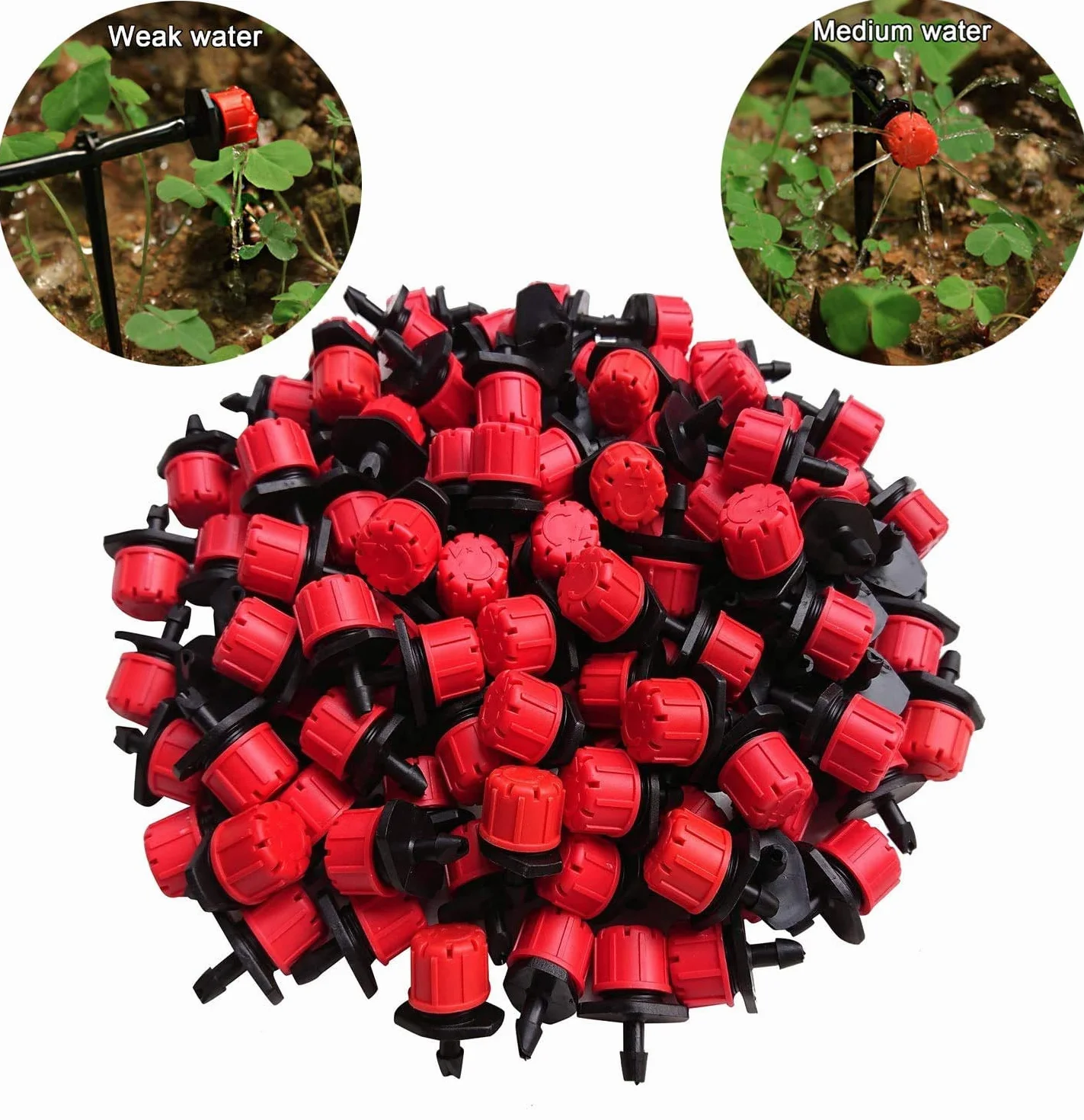 YIQI System nawadniania ogrodu, 100 mikrozraszaczy, 4/7 mm, regulowany, przyjazny dla środowiska, idealny do ogrodu, trawnika, doniczek, tarasów, szklarni, rolnictwa