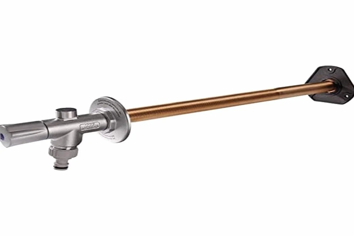 Kemper FROSTI PLUS odporna na mróz armatura zewnętrzna z rurą, przepływ zwrotny z uchwytem DN 15 / grubość ścianki 150-415 mm