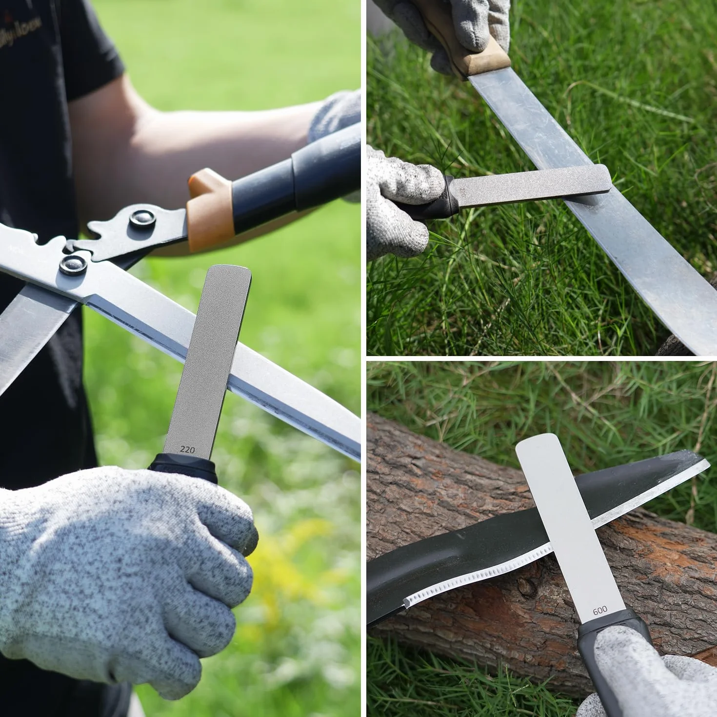 SHARPAL 120N Diamentowy kamień szlifierski o podwójnej ziarnistości do ostrzenia noży myśliwskich i outdoorowych, ostrzałka do narzędzi ogrodowych, podwójna ziarnistość 220/600 (bardzo gruba/drobna)