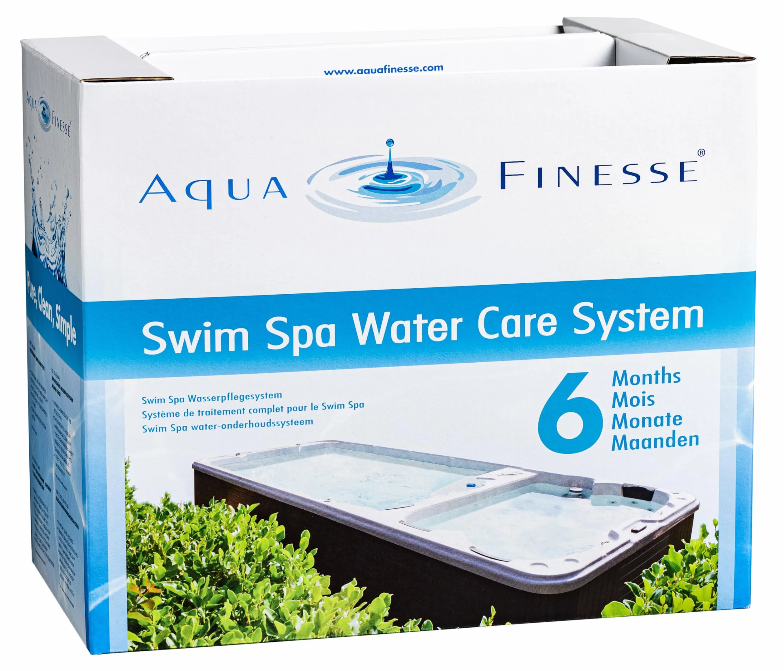 AquaFinesse Swim Spa Box z tabletkami chloru – SwimSpa zestaw do pielęgnacji wody