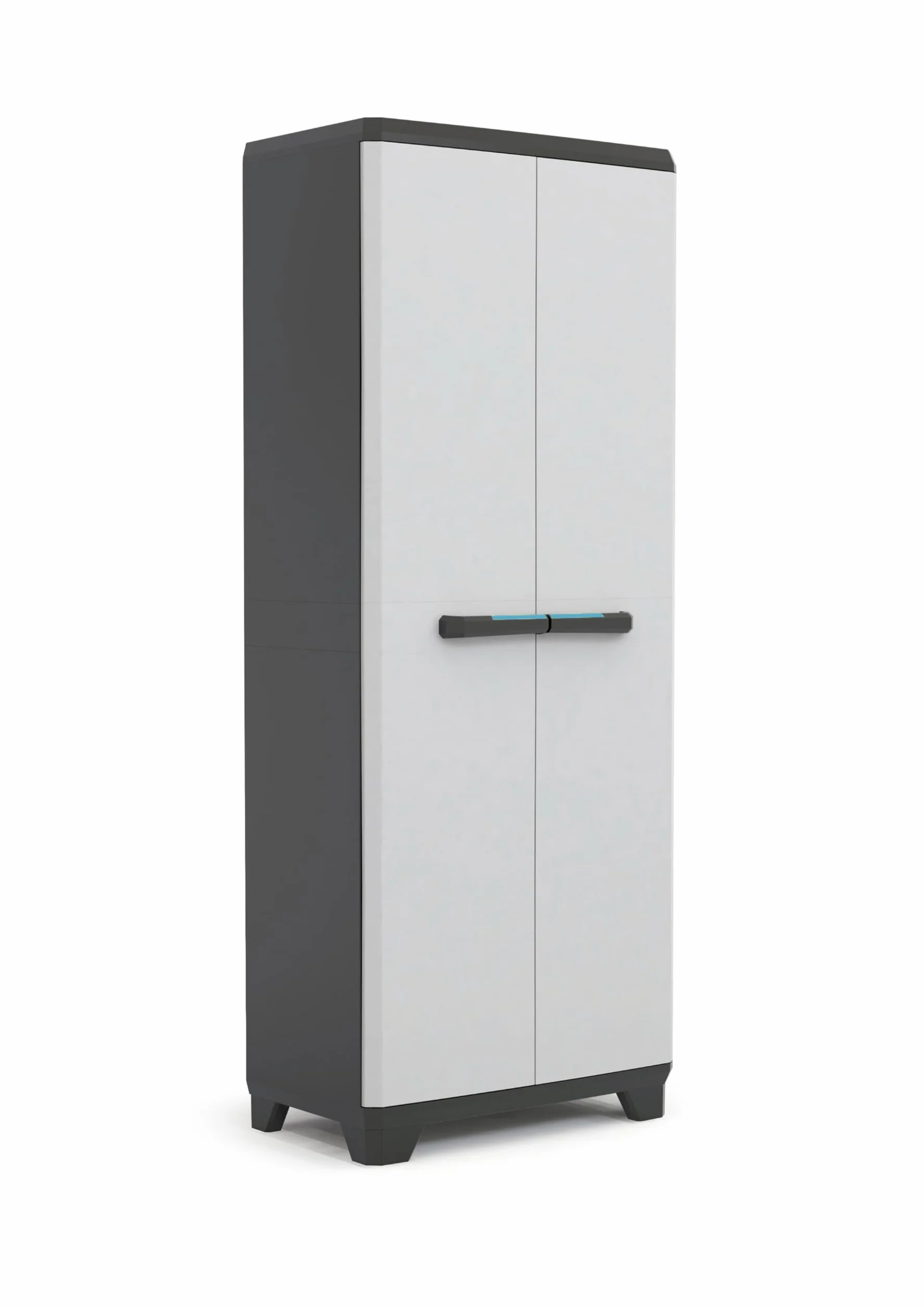 Keter Linear szafka z tworzywa sztucznego, wysoka, jasnoszara/czarna/niebieska, 68 x 39 x 173 cm