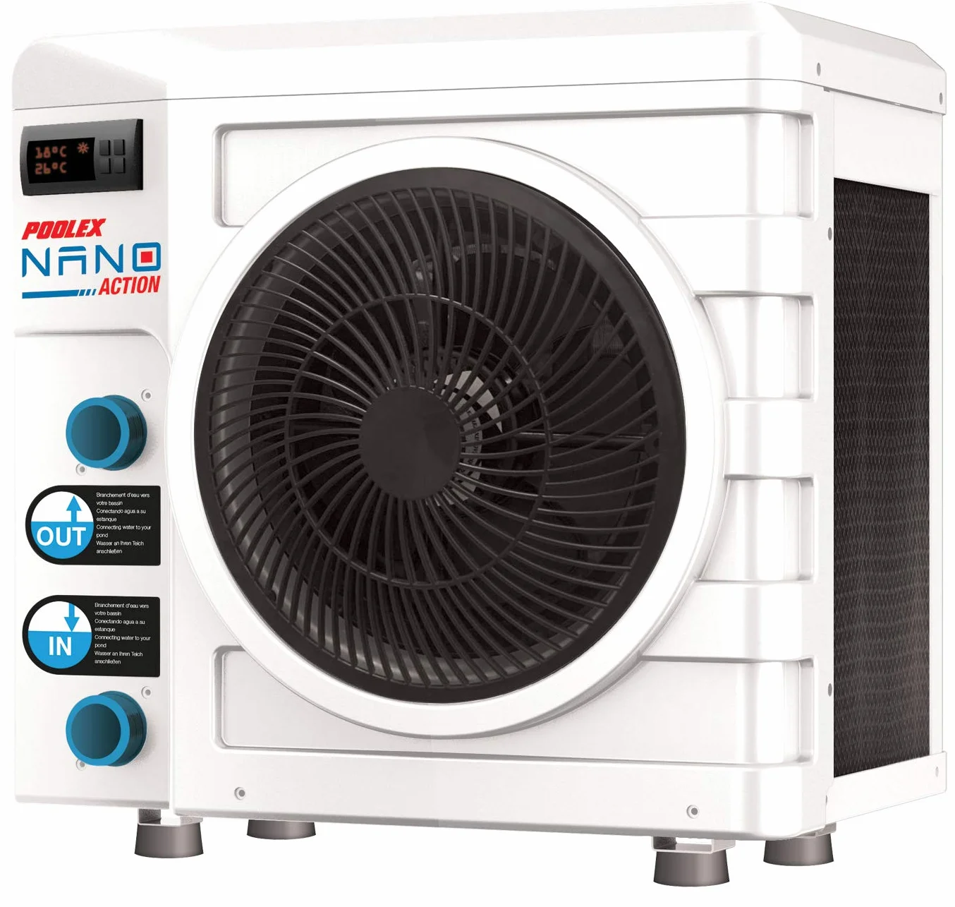 Poolex Nano 5KW Pompa Ciepła Biały Czarny 20-35m³