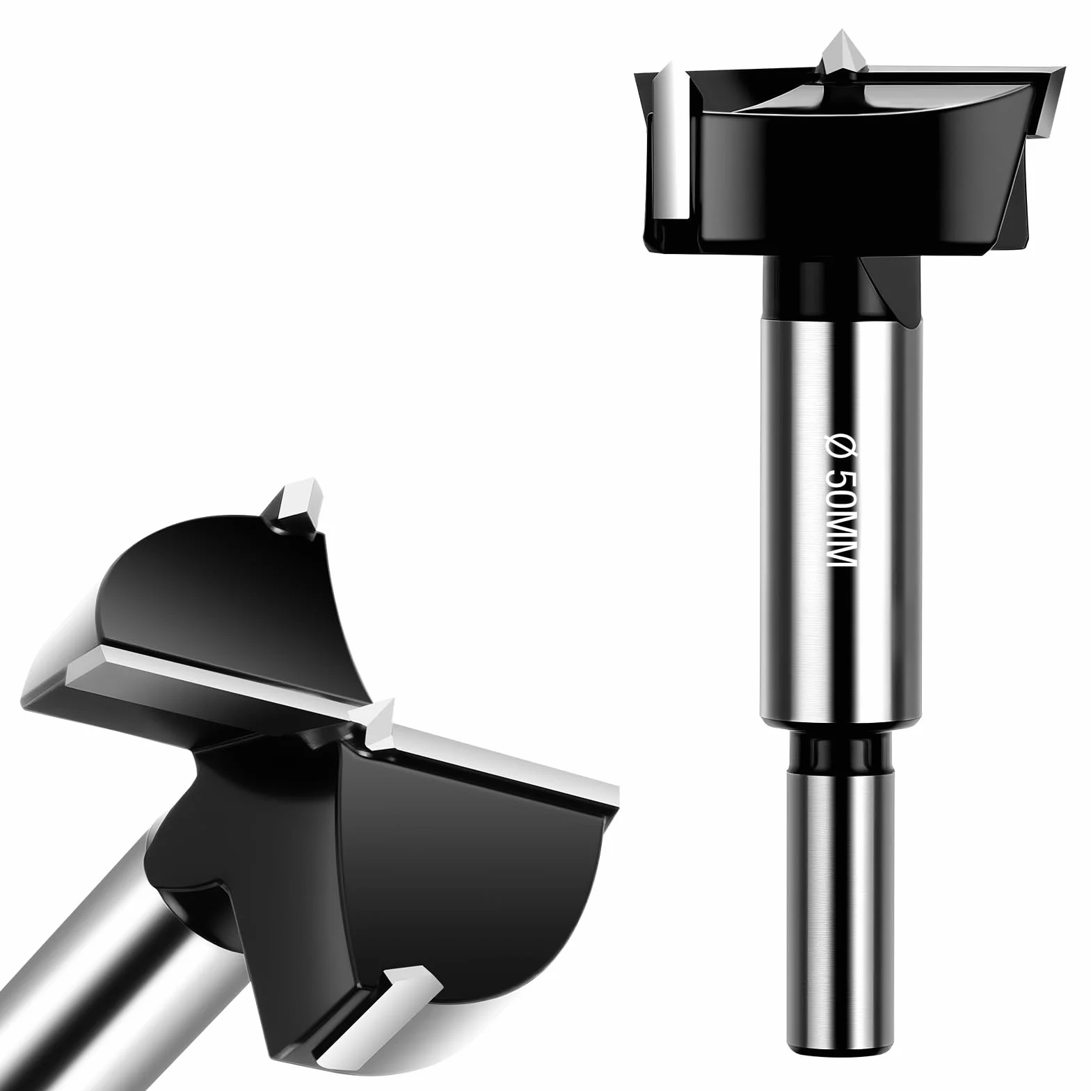 Flintronic Wiertło Forstnera 50 mm, wiertło Forstner, frez z okrągłym trzonkiem, akcesoria do wiertarki, profesjonalna wiertarka forstner, obróbka drewna do wierteł do drewna, wiertło garnkowe do