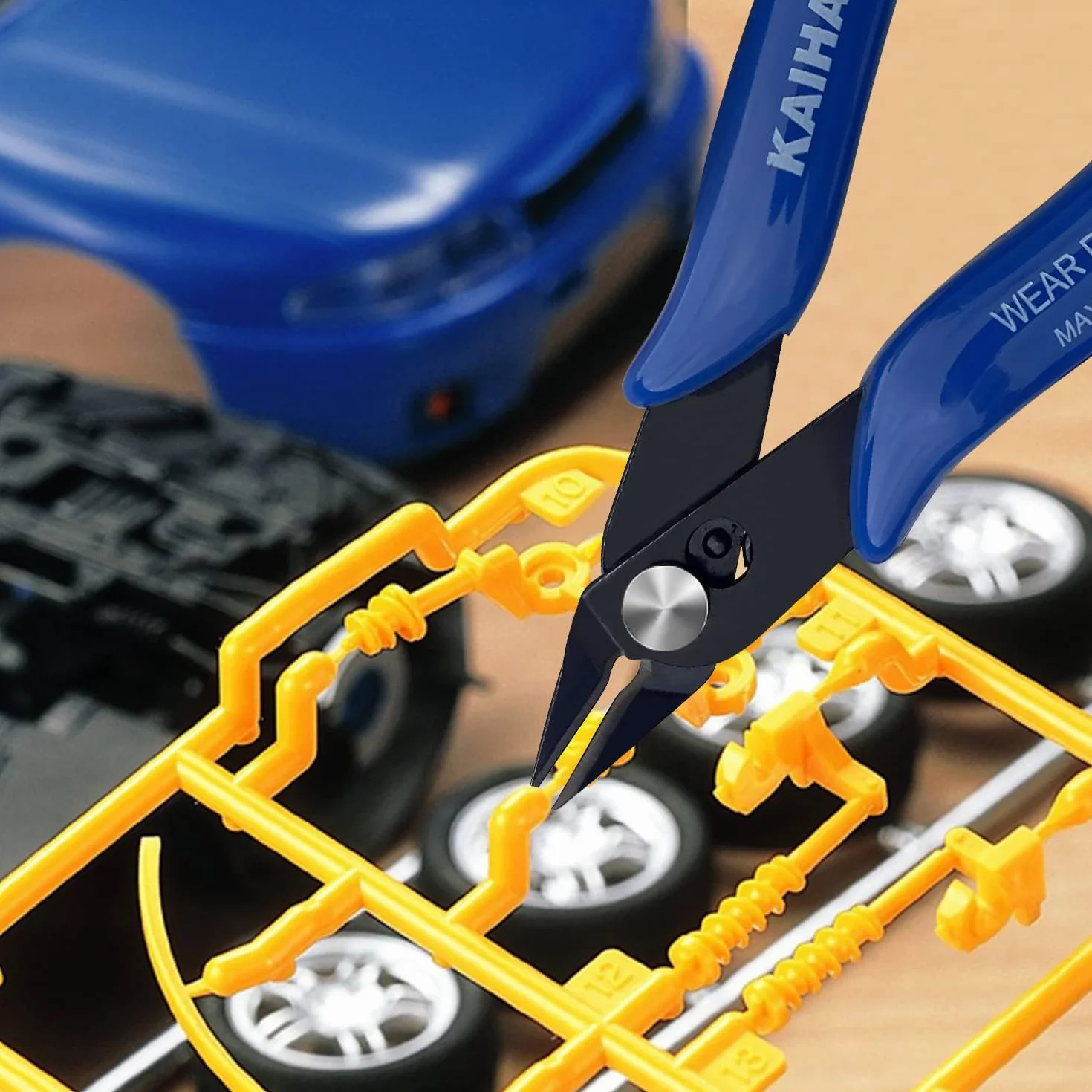 KAIHAOWIN 2 sztuki małych nożyc bocznych, 170 elektronicznych przecinaków do drutu, precyzyjne szczypce krawieckie, mini nożyce do cięcia drutu, do modelarstwa, rzemiosła, Schmmuck, niebieskie