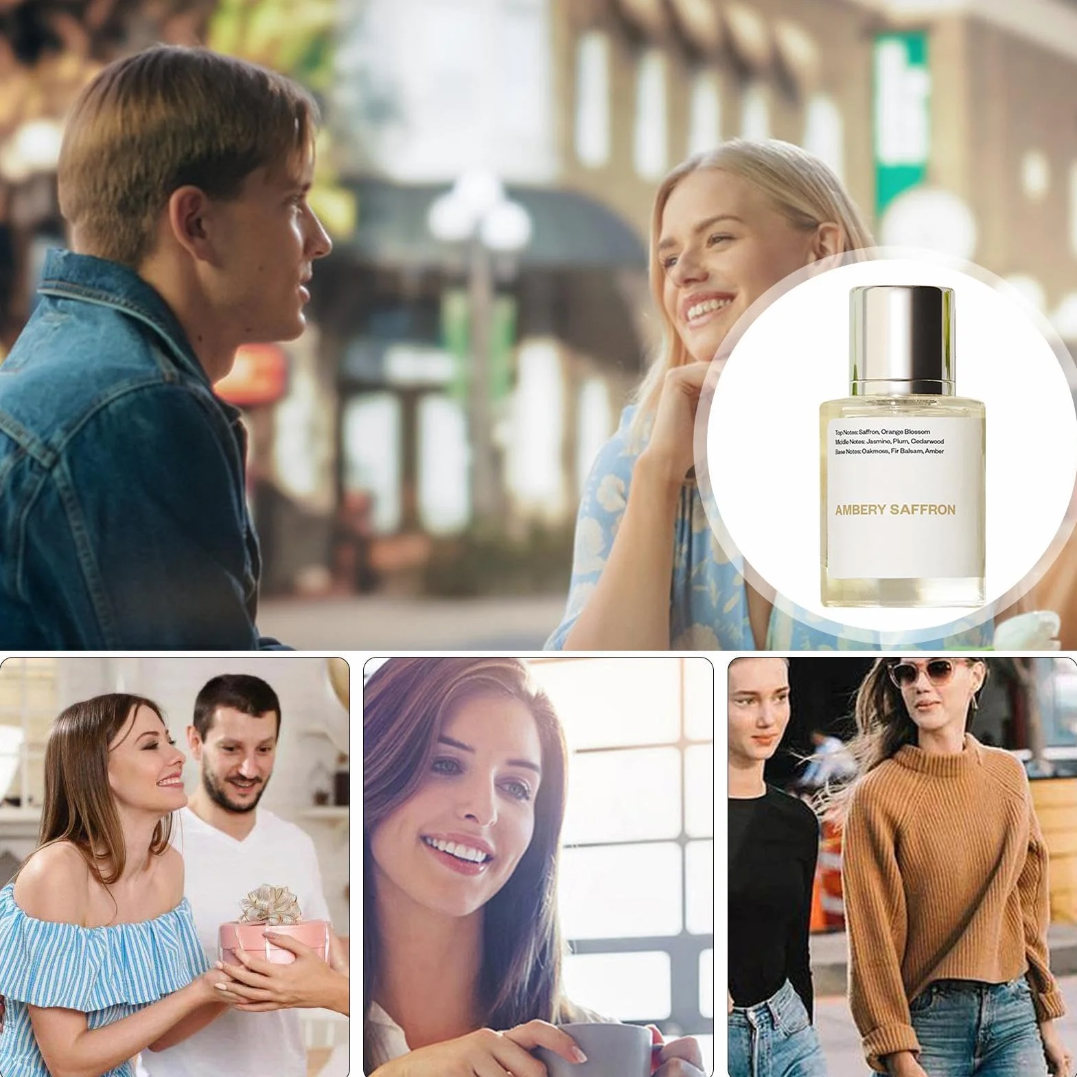 Bursztynowy szafran Par-fum, 50 ml, bursztynowe perfumy szafranowe, d?ugo utrzymuj?cy si? zapach w sprayu, uniseks, do w?osów i cia?a, dla kobiet i m??czyzn, perfumy zapachowe