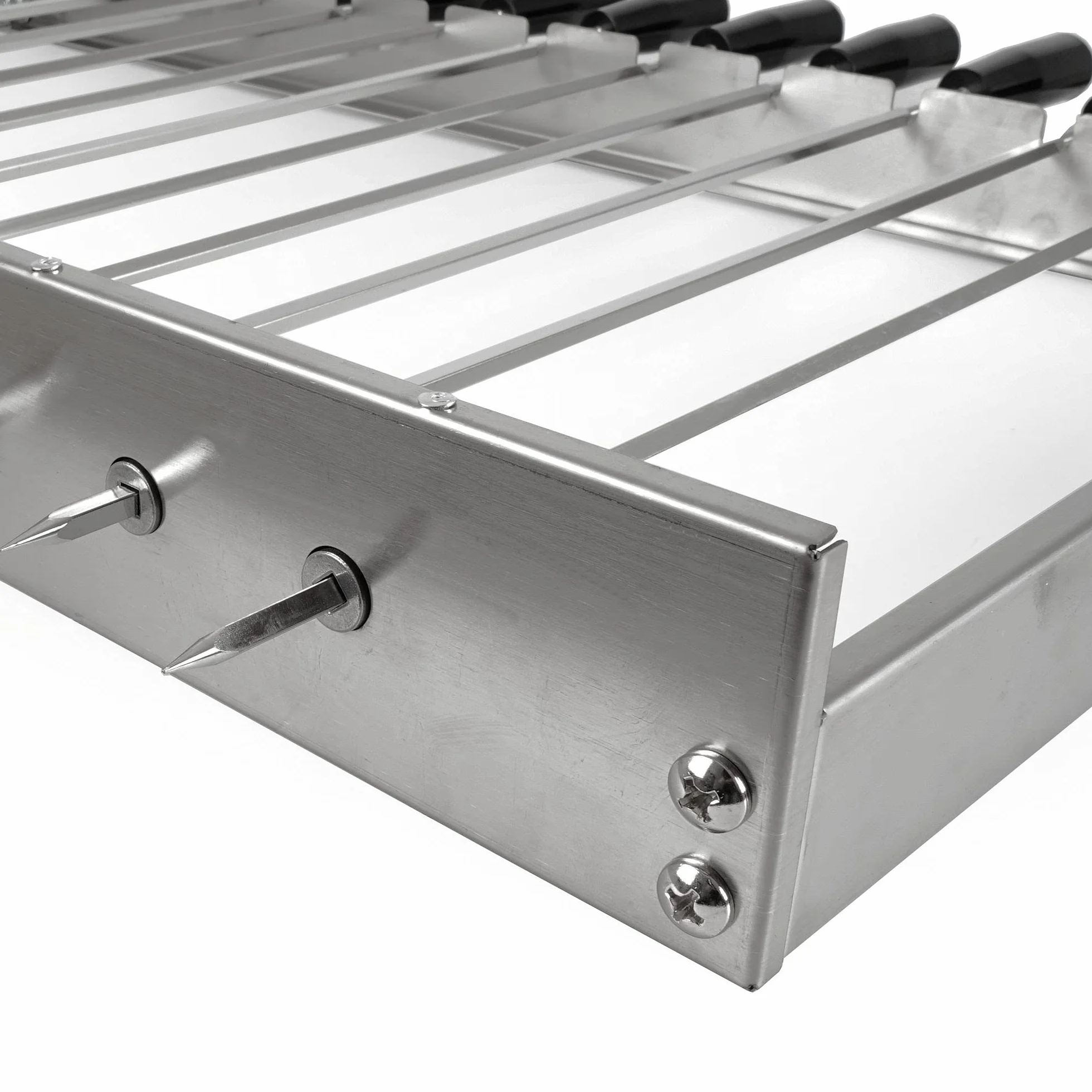 BBQ-Toro zestaw do szaszłyków, stal nierdzewna, 10 szpikulców i silnik, regulowany rozmiar (szer.) 58 x (głęb.) 26-40 cm, z wtyczką i kablem USB, Mangal, do szaszłyków