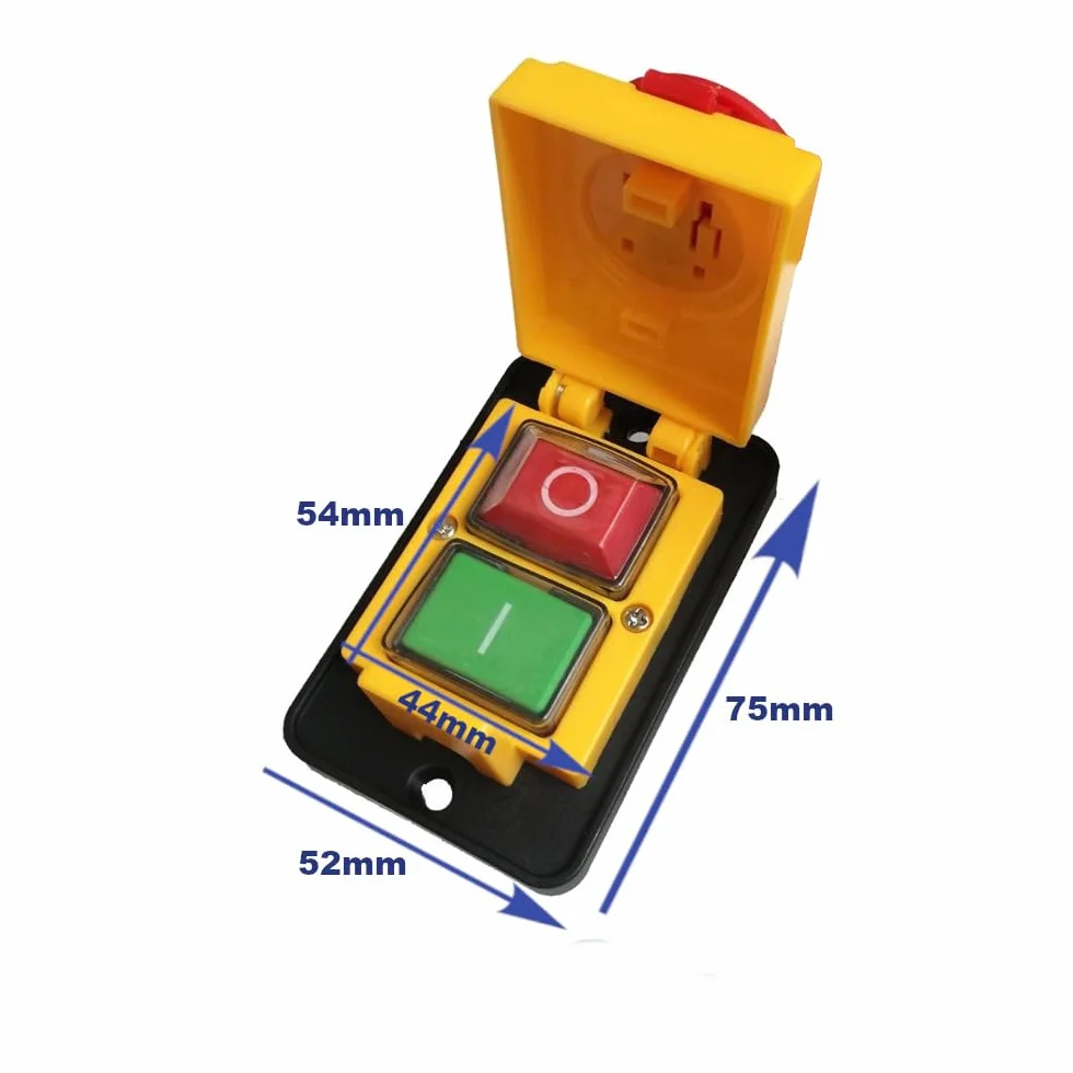 Trade-Shop Elektryczny włącznik/wyłącznik główny 16 A, 250 V, do piły tarczowej, piły taśmowej, wiertarki stołowej, odsysania, piła ukośna, strugarka