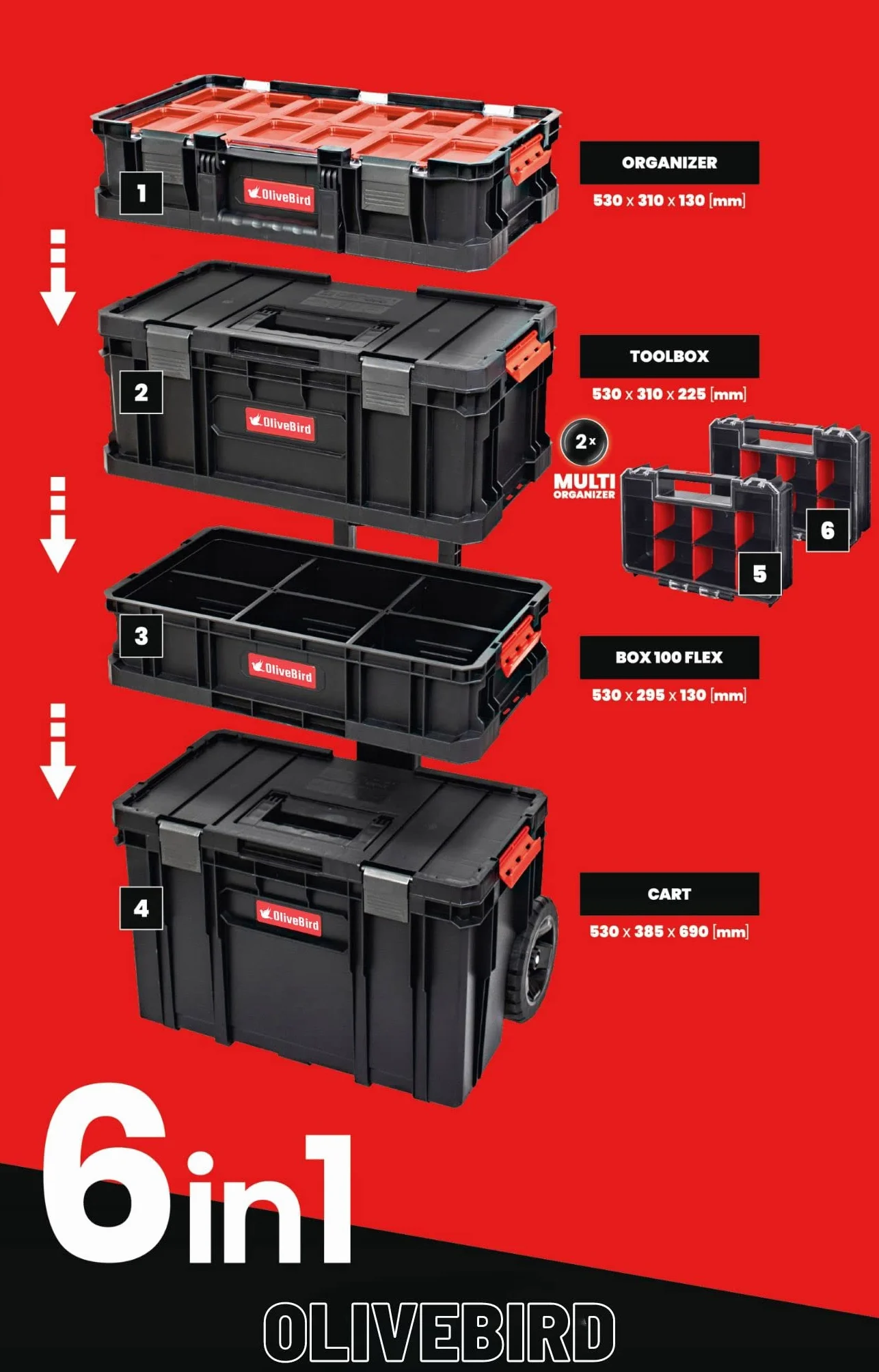 6 W 1 Xl Wózek Warsztatowy Roll Box Walizka Narzędziowa Mobilna Walizka Warsztatowa, Zestaw Narzędziowy Z Plastikowymi Szufladami Walizka Narzędziowa Na Kółkach