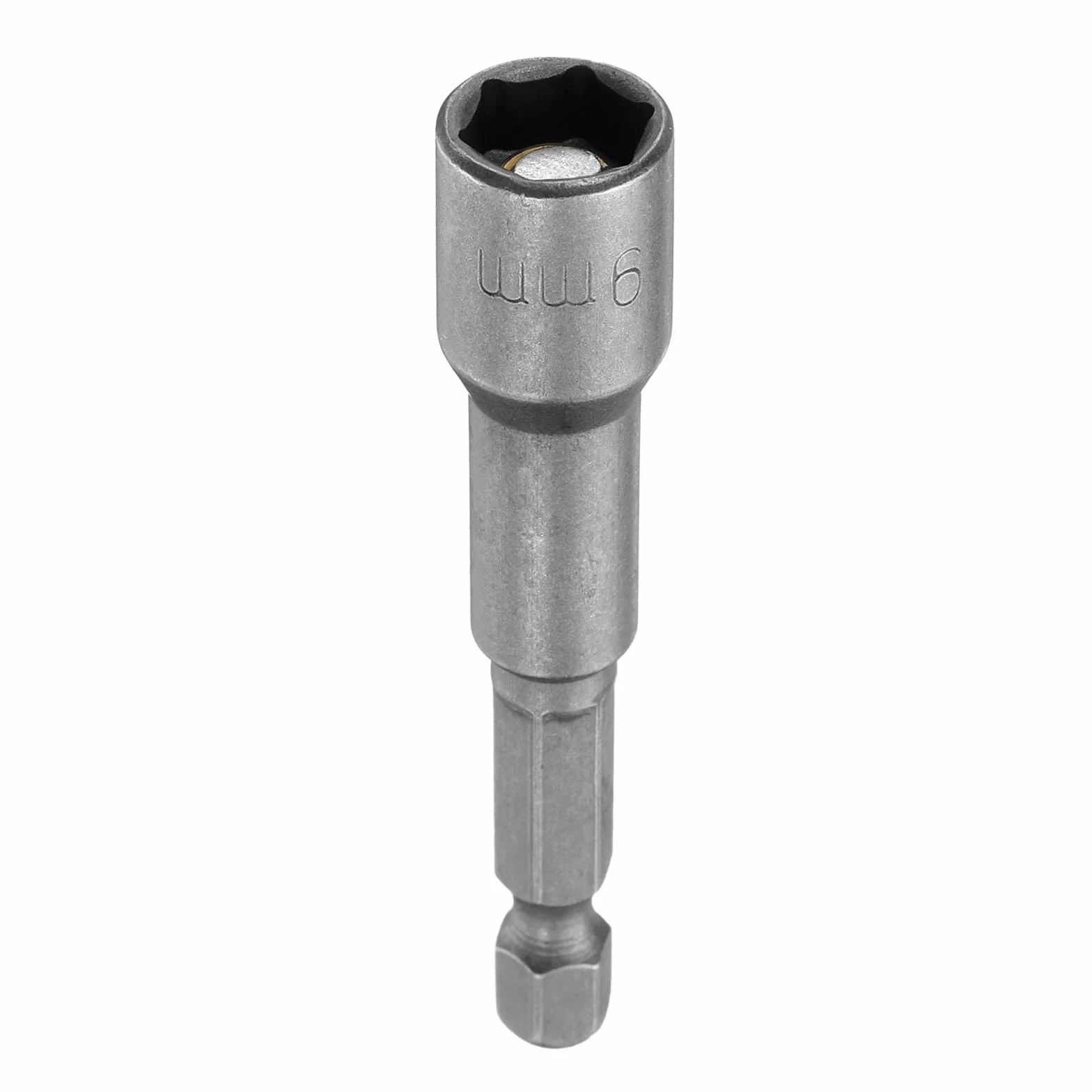 QUARKZMAN Końcówka sześciokątna, 9 mm, metryczna 6-punktowa tuleja 1/4", sześciokątny trzonek magnetyczny CR-V tuleje bolcowe do wiertarek udarowych, długość 65 mm