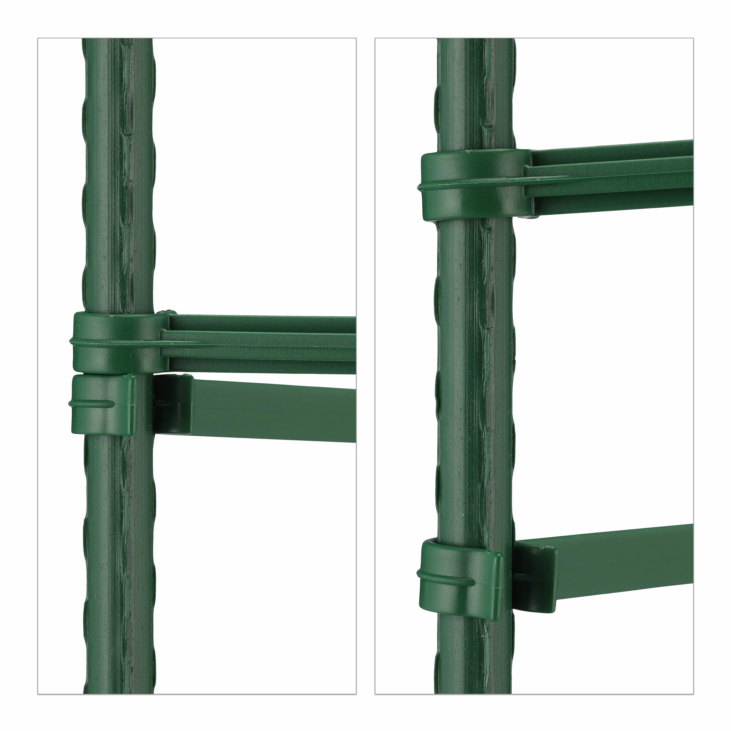 Relaxdays Podpora dla roślin pnących, zestaw 4 sztuk, wys. x szer. x gł.: 120 x 32 x 32 cm, kwiaty i rośliny użytkowe, metal i tworzywo sztuczne, wspornik na rośliny, zielony