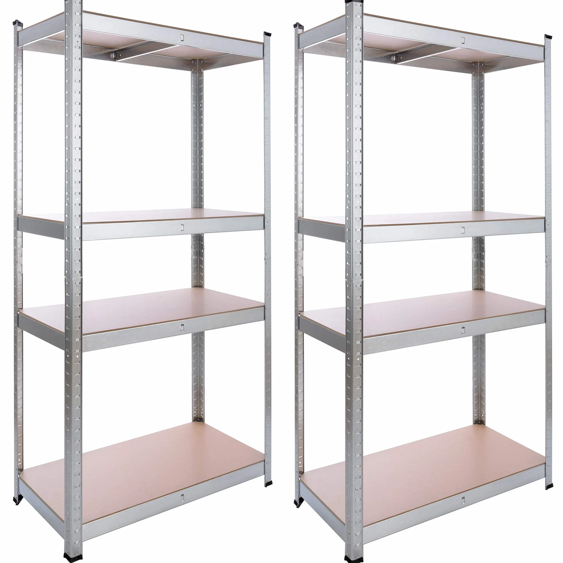 Arebos 2X Regał do dużych obciążeń | Regał do piwnicy | przechowywania | Regał bezśrubowy | 160x80x40cm | Zestaw 2 | 4 płyty MDF | 320kg