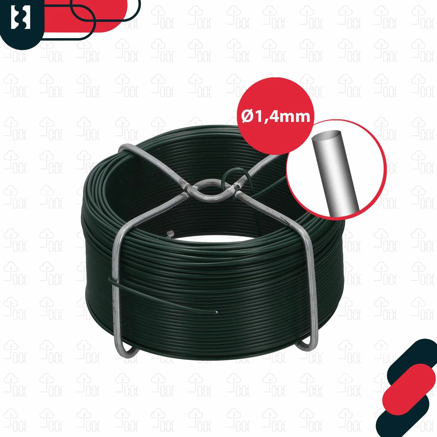 KOTARBAU® Przędza ogrodowa 1,4 mm 50 m powlekana PCW zielona