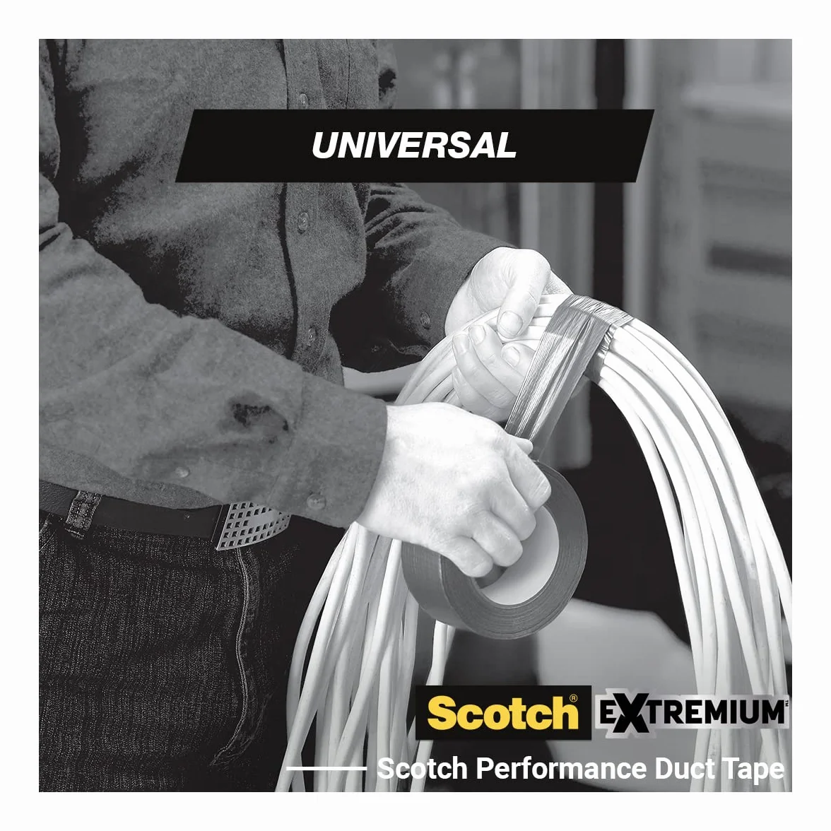 Scotch Taśma naprawcza, UNIWERSAL, czarna - 1 rolka, 25 m x 48 mm - do użytku wewnętrznego, mocny klej, mocna i wodoodporna