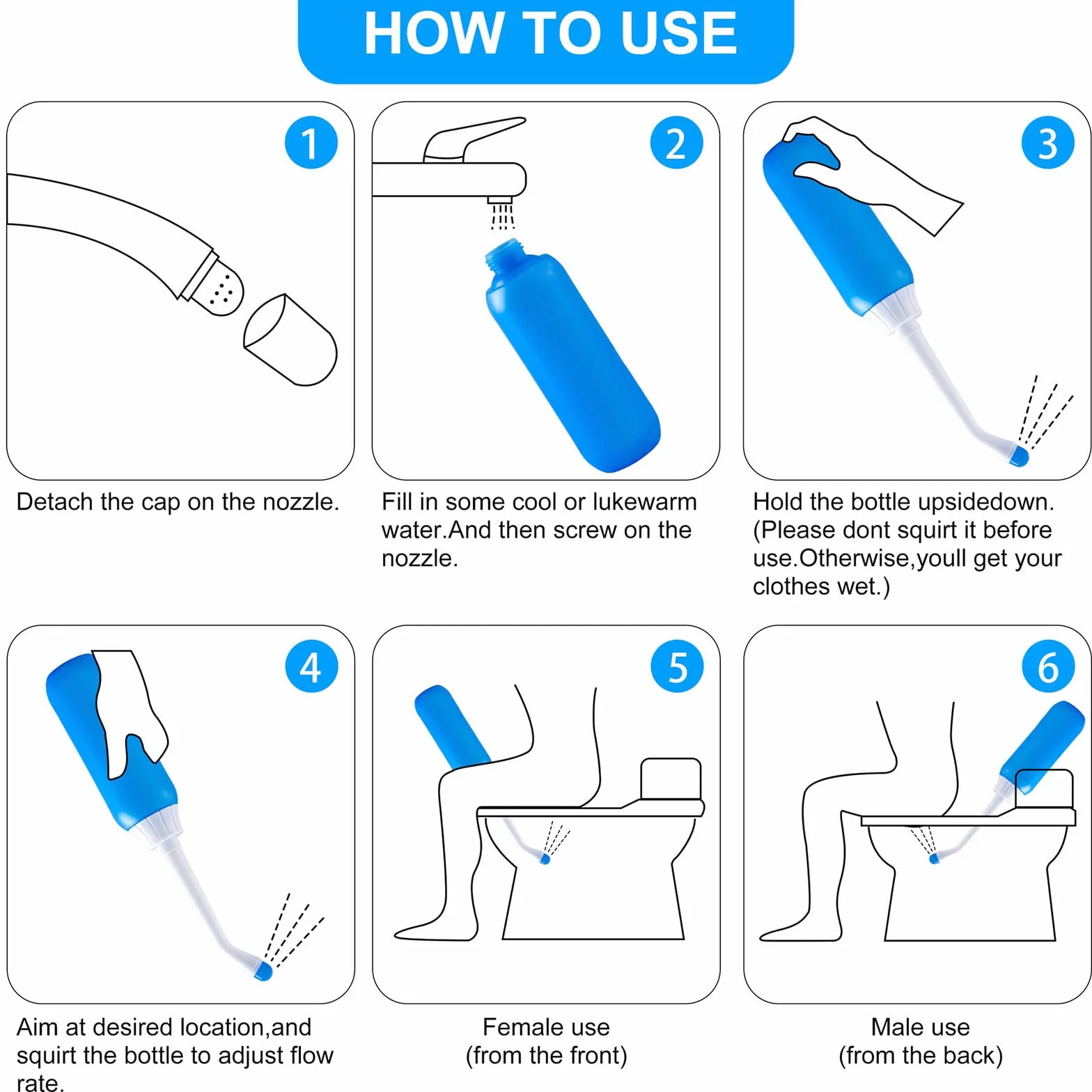 Przenośny bidet – ergonomiczna konstrukcja, odporność na wysoką temperaturę, alternatywa dla chusteczek nawilżanych – kauczuk naturalny, 1 kolor