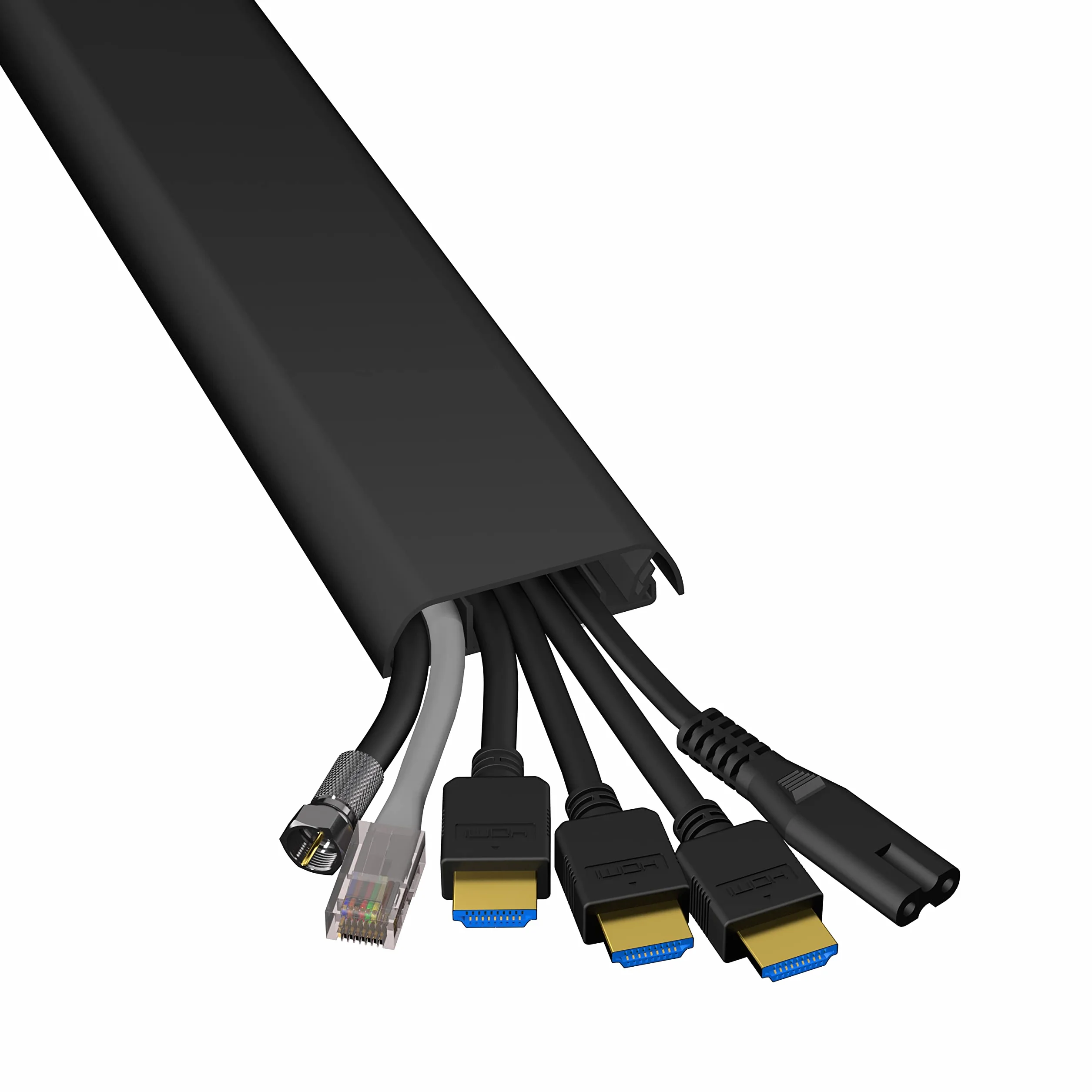 D-Line Maskownica Kabli TV, Ukrywa Kable na Ścianie, Samoprzylepna Osłona Przewodów, Bezszwowy Niskoprofilowy Design – 60 mm (S) x 15 mm (W) x 40 cm Długości – Czarny