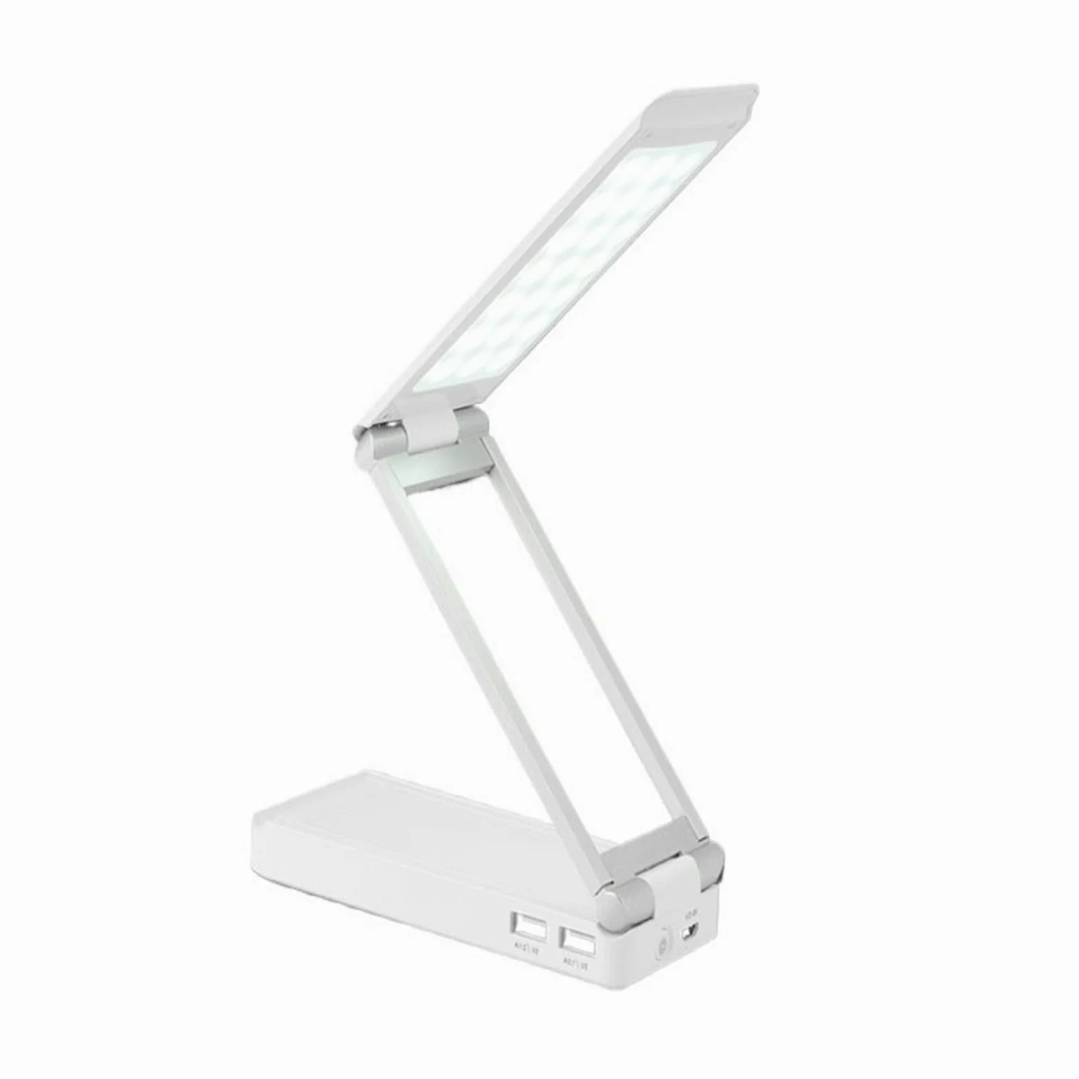 Lampa do nauki Przenośna składana lampa biurkowa, ściemniana lampa biurkowa LED z 5 trybami świecenia, lampa do nauki czytania z ochroną oczu i 2 portami ładowania USB Lampy biurkowe do domowego biura