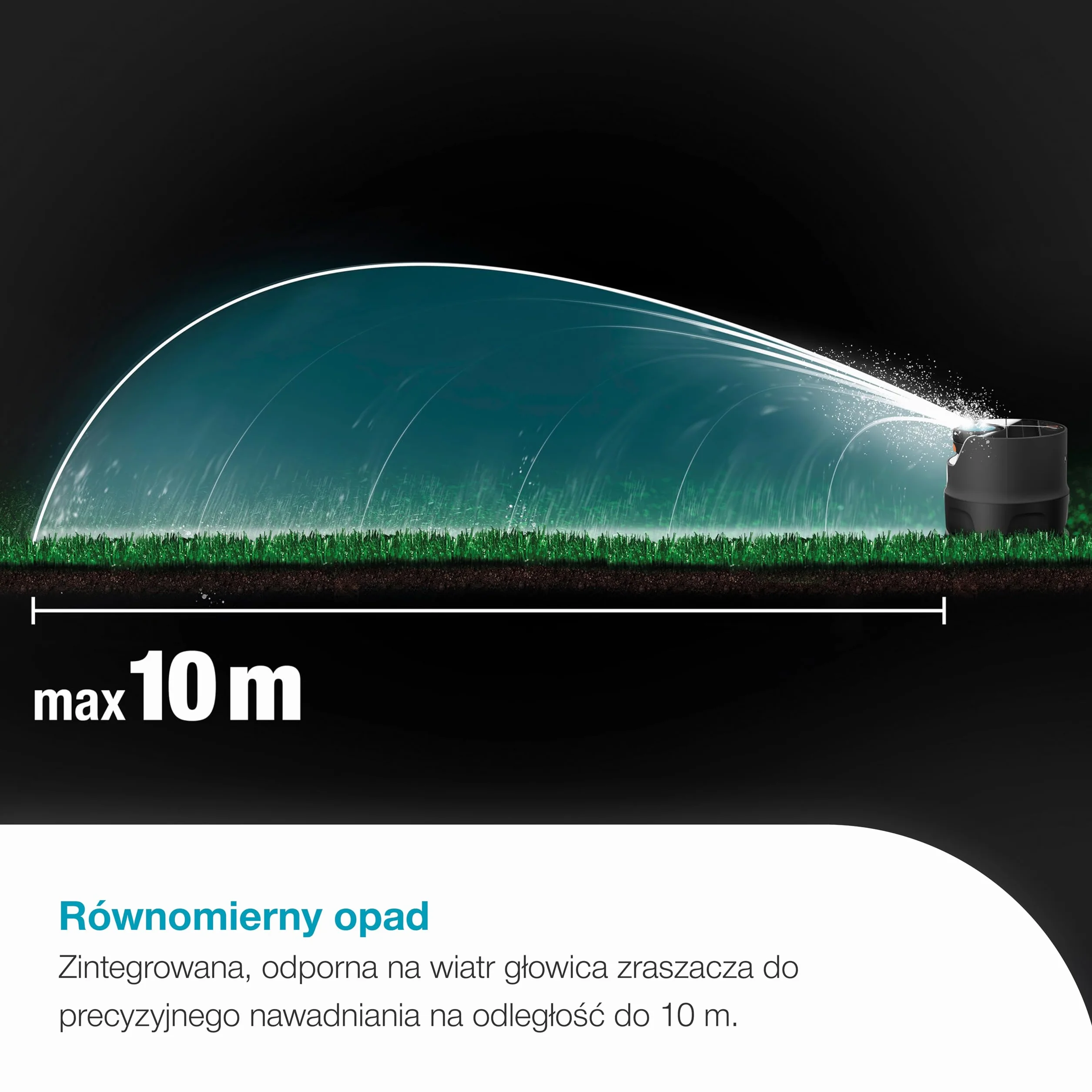 Gardena System nawadniania AquaPrecise, zasilany energią słoneczną, do trawnika