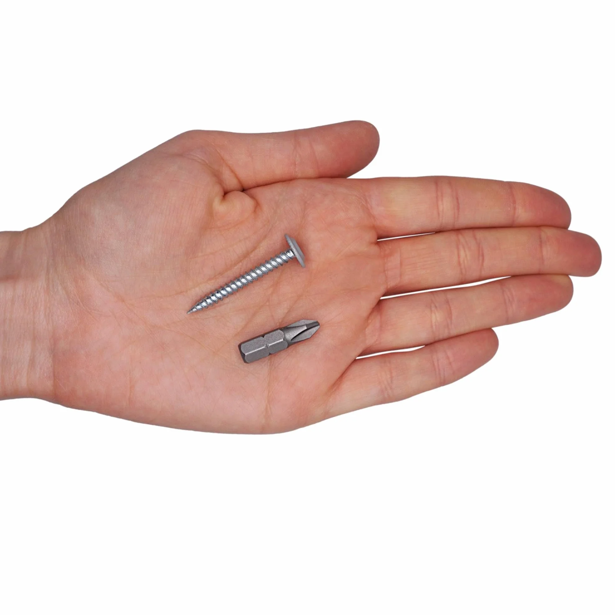 SKIR'CO (50 szt.) Malowane wkręty samogwintujące do drewna 4,2 x 38 mm, wkręt metalowy, łeb kratownicowy o zmodyfikowanym PH (białe aluminium 9006)
