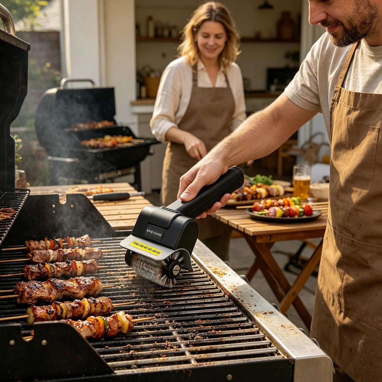 Elektryczna Szczotka Grillowa Przenośna Druciane Włosie Wysoki Moment Obrotowy Czyścik do BBQ