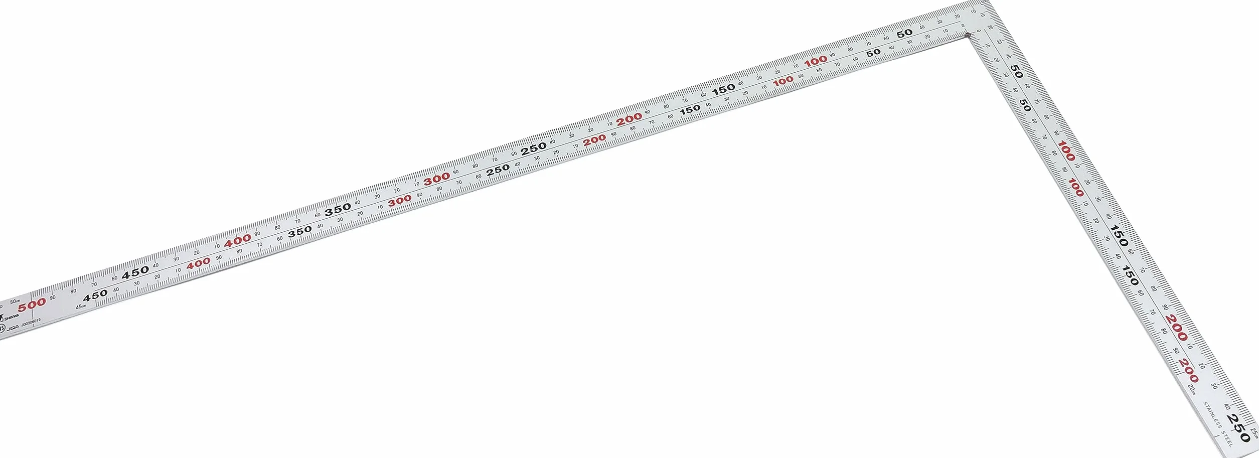 Shinwa 32589 kątownik ciesielski 50 x 25 cm z 8 skalami – by FAMEX (12561) – kątomierz – Made in Japonia