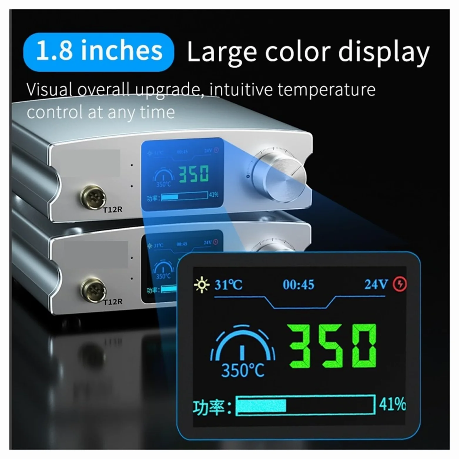 Mini Stacja Lutownicza T12R 75W Inteligentna Kontrola Temperatury Do Komputera Naprawa Płyty Głównej Telefonu Komórkowego Narzędzie Spawalnicze Szybkie nagrzewanie