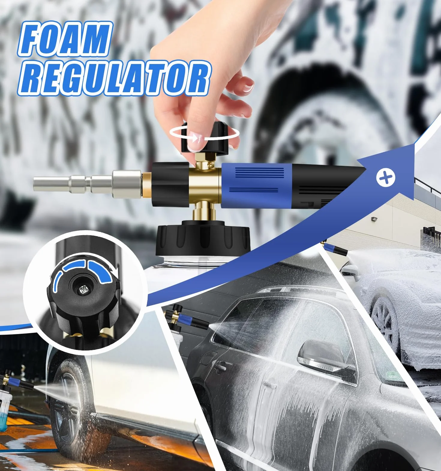 Snow Foam Lance Cannon Butelka do Nilfisk ALTO/Kranzle/Wap M22-14 mm Armata Regulowana Dysza Rozpylacza Mydła 1 l Pistolet Piankowy do Myjki Ciśnieniowej