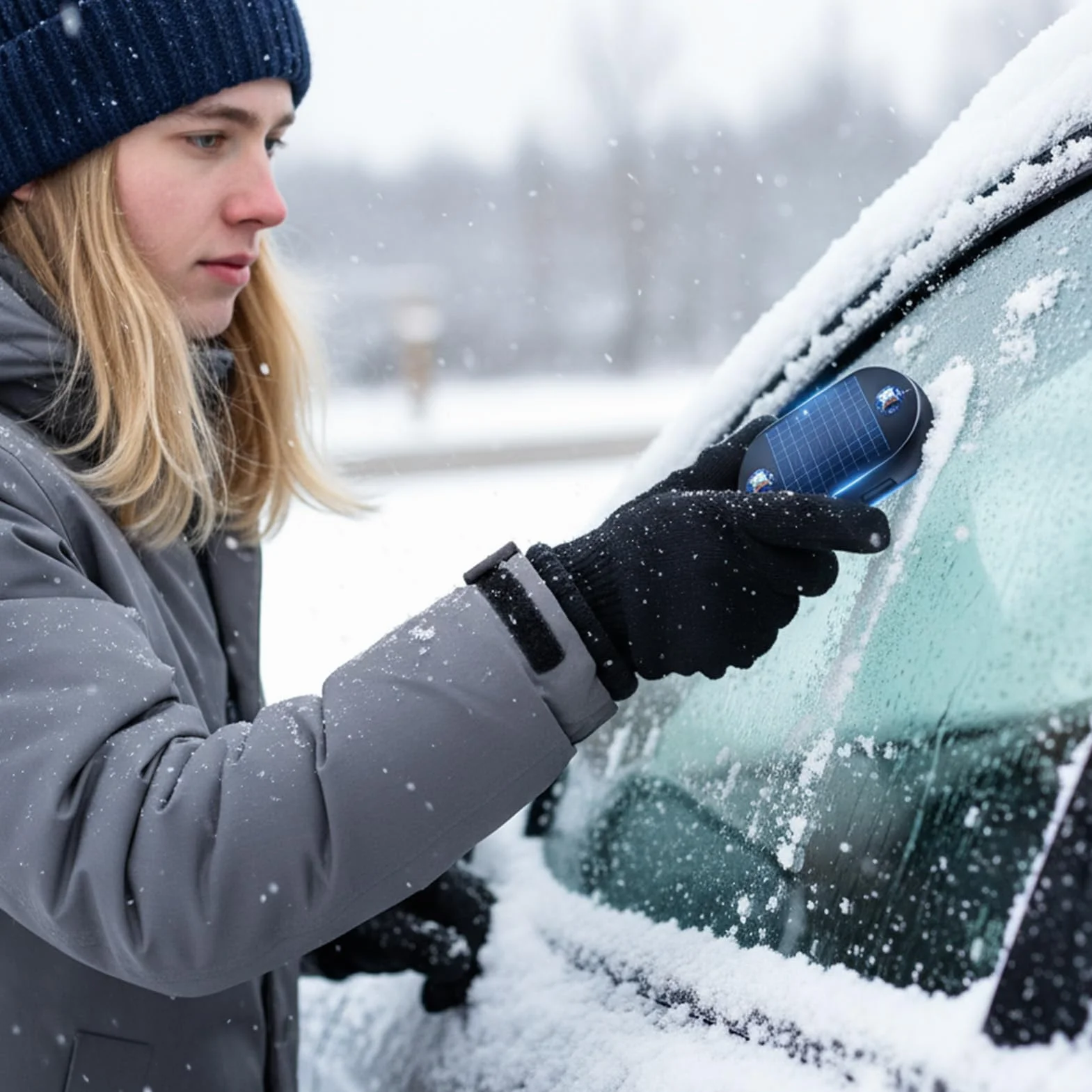 Antifreeze Device - Portable Fast Deicer Defroster Tool for Windshield Ice Removal, Electromagnetic Car Defroster with Quick Frost Melting, Automotive and RV Winterizing, Compact Home Vehicle Use