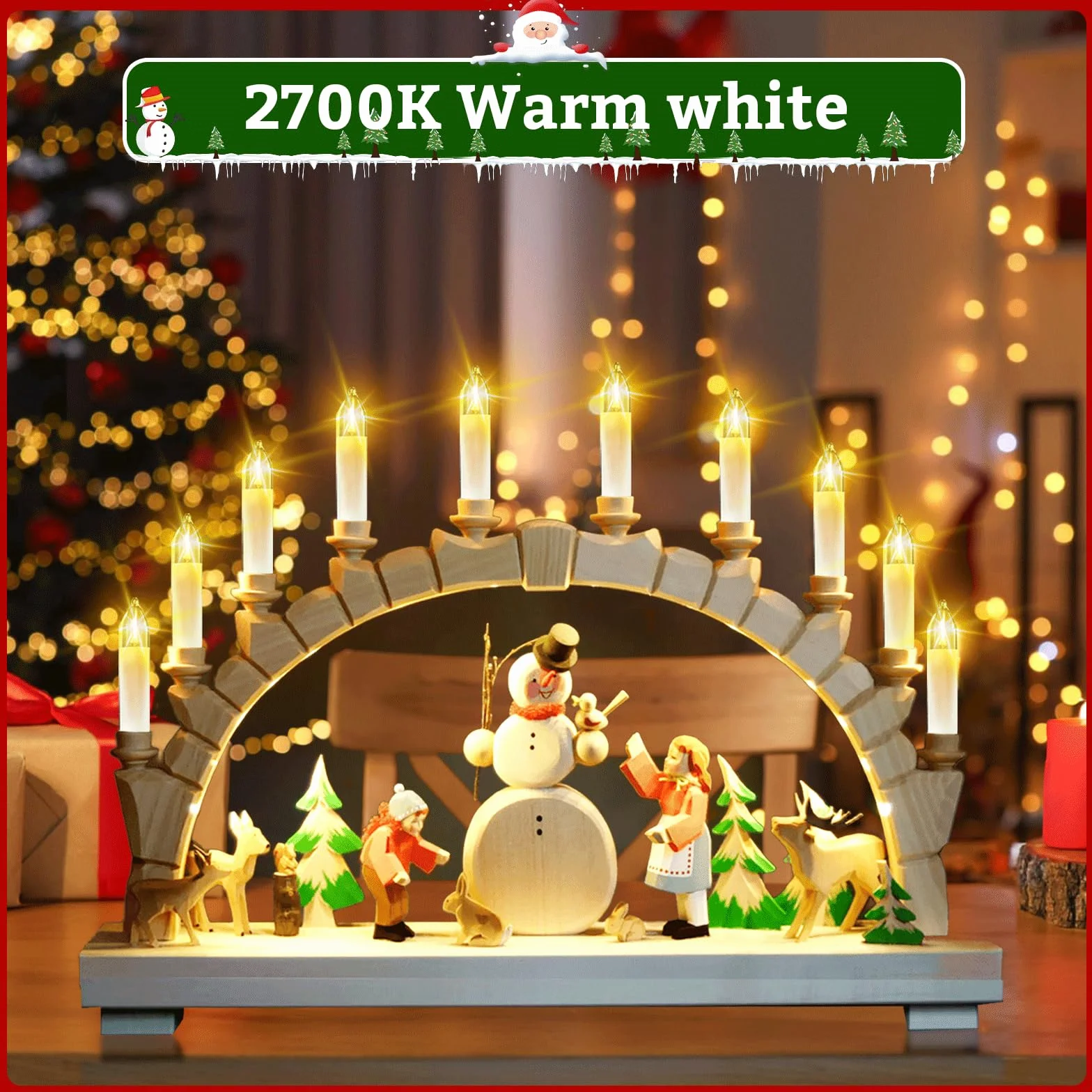 Caldarax 10 sztuk żarówek E10, 14 V, 3 W, żarówki zastępcze, świece małe, ciepła biel 2700 K, 30 lm, małe świece z trzonkiem, do łańcuchów świetlnych, łuków, choinek, 10 sztuk