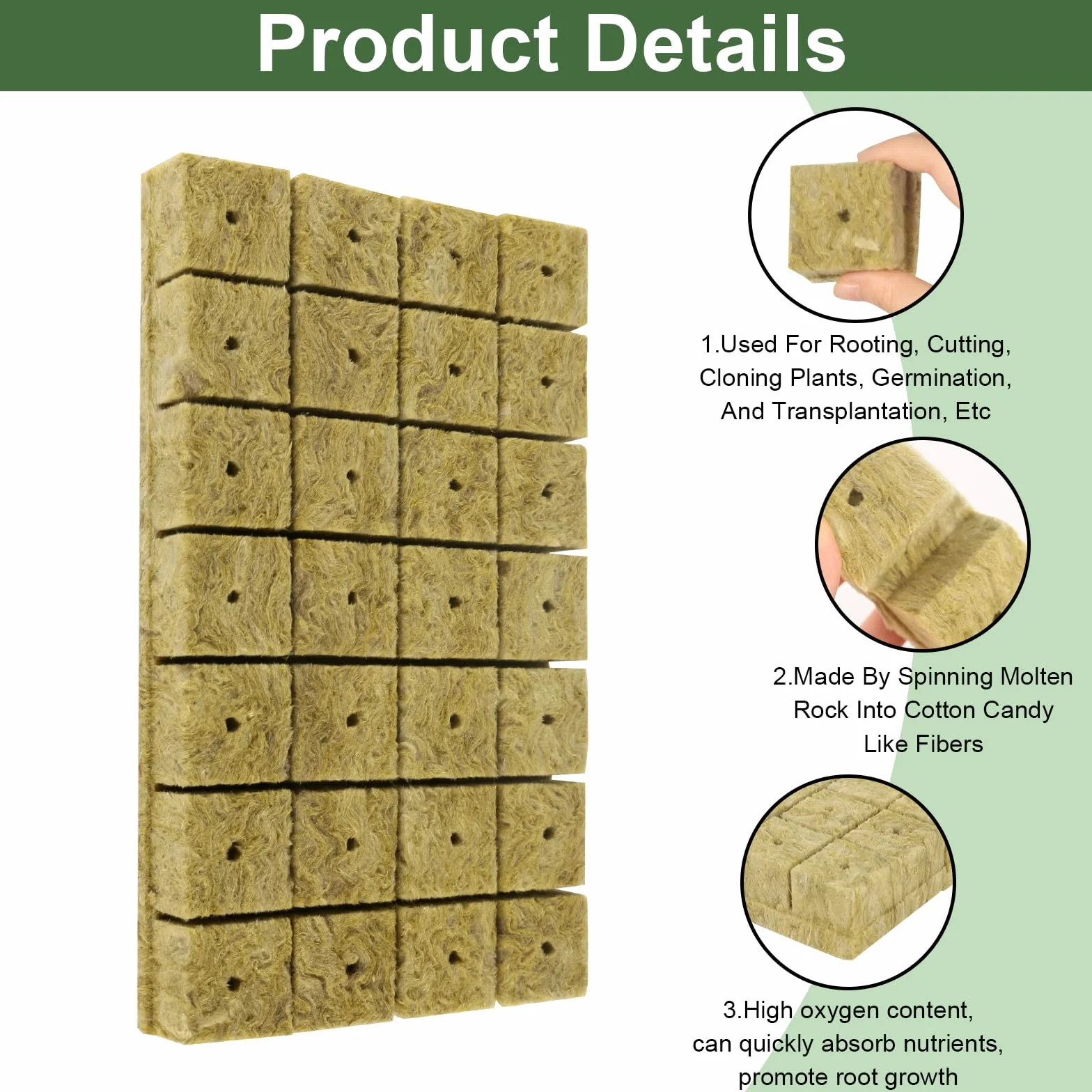 28 sztuk kostki do uprawy wełny skalnej hydroponiczne kostki do uprawy Rockwool kostki do uprawy bezglebowe wiadro do uprawy wełny skalnej blok do sadzonek rozmnażanie roślin (4 x 4 x 4 cm)