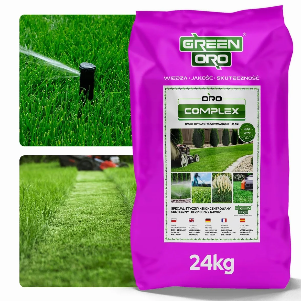 ORO COMPLEX 24KG - Wysoce skuteczny specjalny nawóz do pielęgnacji trawnika i zwalczania mchu