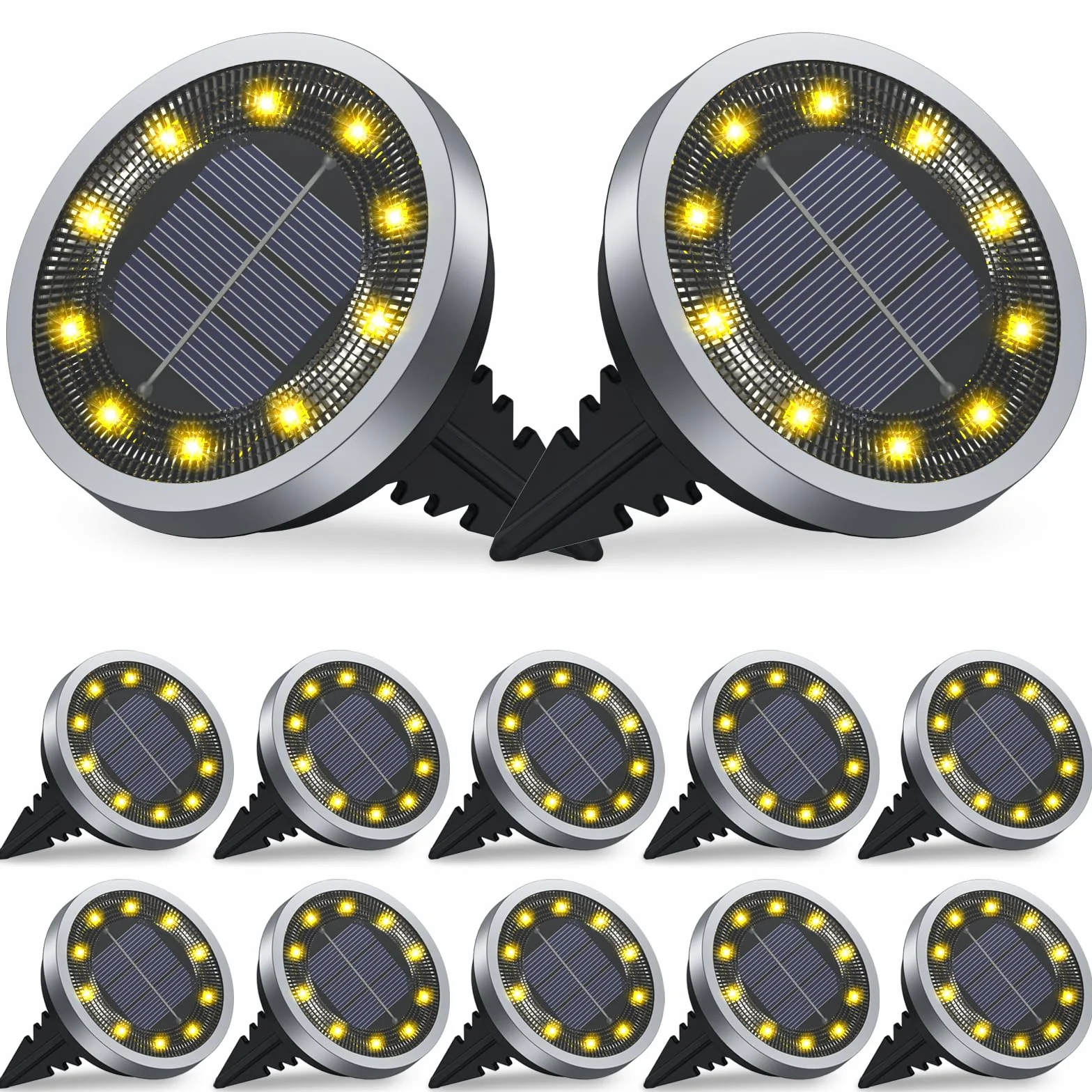 Solarne lampy na ziemię, lampy ogrodowe, wodoodporne stopnia IP65