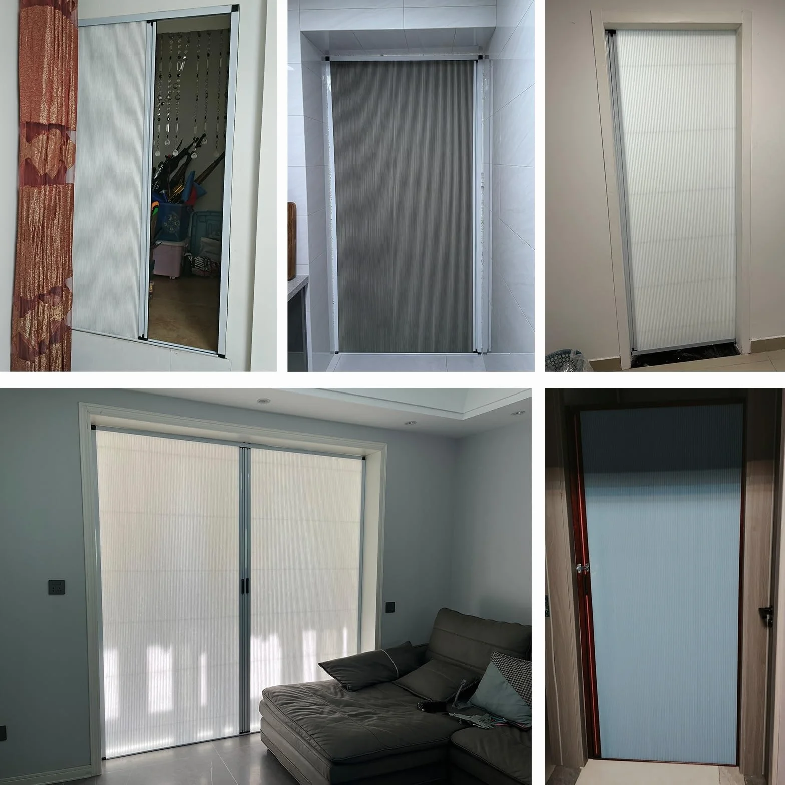 Składane drzwi harmonijkowe do salonu, prysznica, kuchni - łatwa instalacja bez wiercenia, oszczędność miejsca z aluminiową ramą