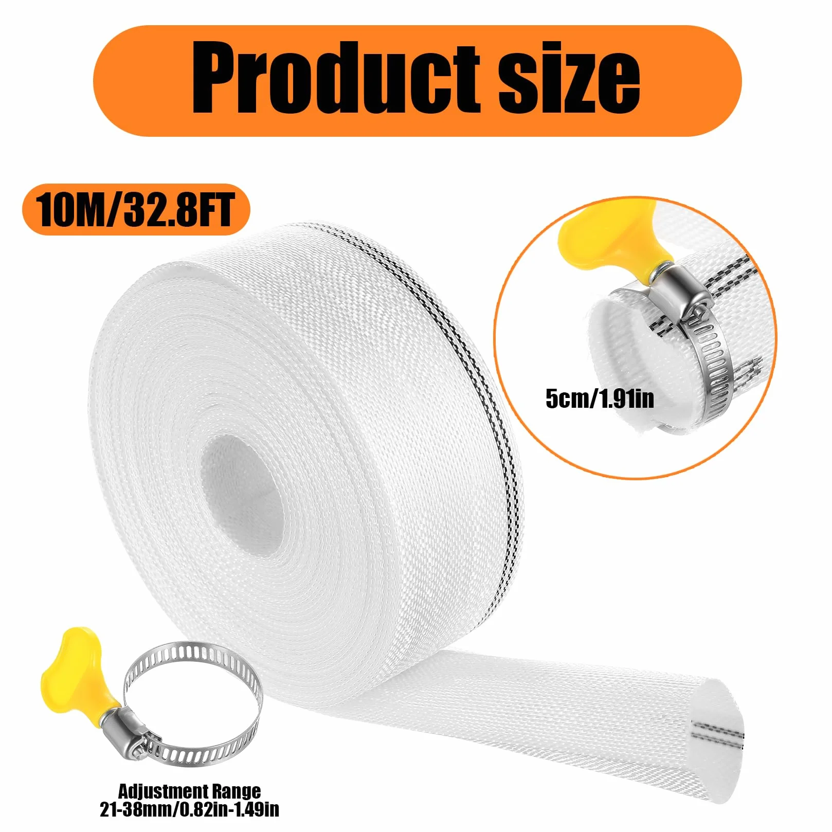 Wąż do pompy wodnej 32 mm x 10 m płaski z tkaniny do pomp głębinowych