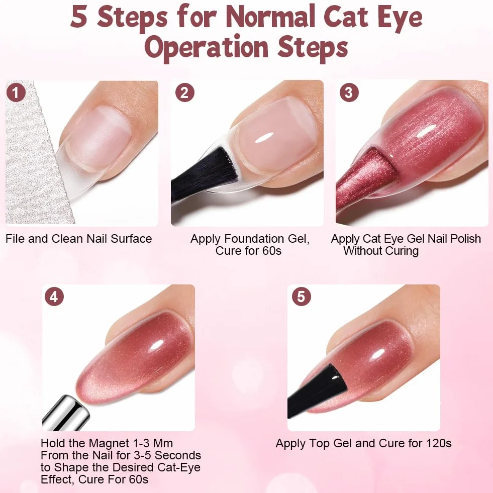 Cateye magnetyczny długopis magnetyczny z żelem Cat Eye w proszku lub lakierem do paznokci, do samodzielnego wykonania, Cateye magnetyczny długopis (srebrny, z okrągłą perłą magnetyczną)