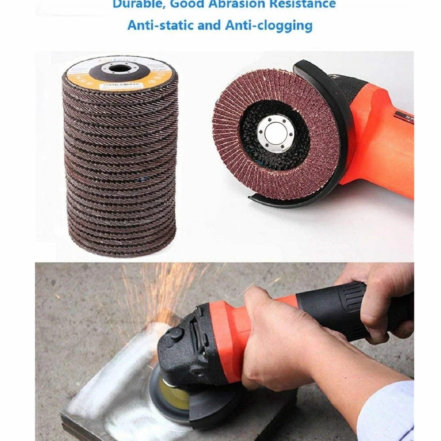 Zestaw 10 tarcz listkowych - Tarcze szlifierskie z tlenku glinu do szlifierek kątowych - Tarcze szlifierskie do metalu, drewna i tworzyw sztucznych(125mm 80grit)