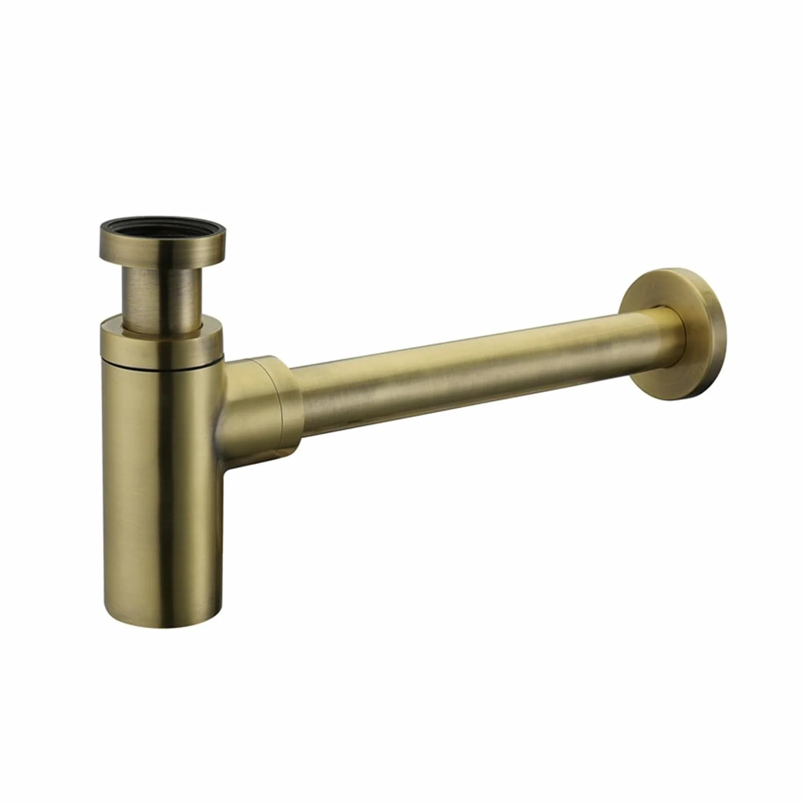 RAHBI Luksusowy matowy czarny mosiądz Euro Umywalka Butelka Hydraulika Rura do mycia Łazienka Syfon Syfon w nowoczesnym stylu leisurely (Color : Brush Bronze)