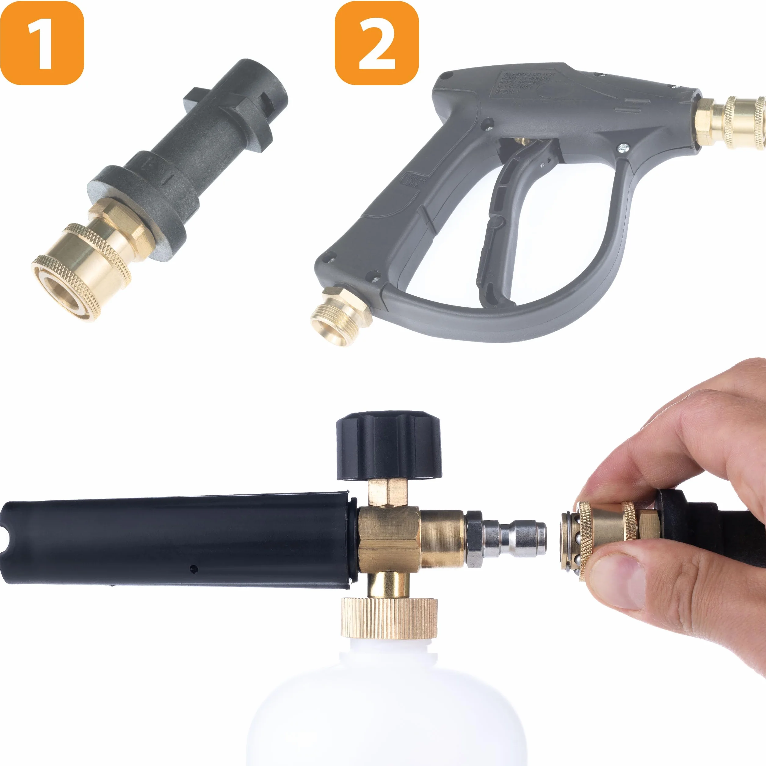 KOMPLET DUŻA PIANOWNICA LANCA PIANY DO MYJKI SZYBKOZŁĄCZKA 1/4” 1L 200BAR
