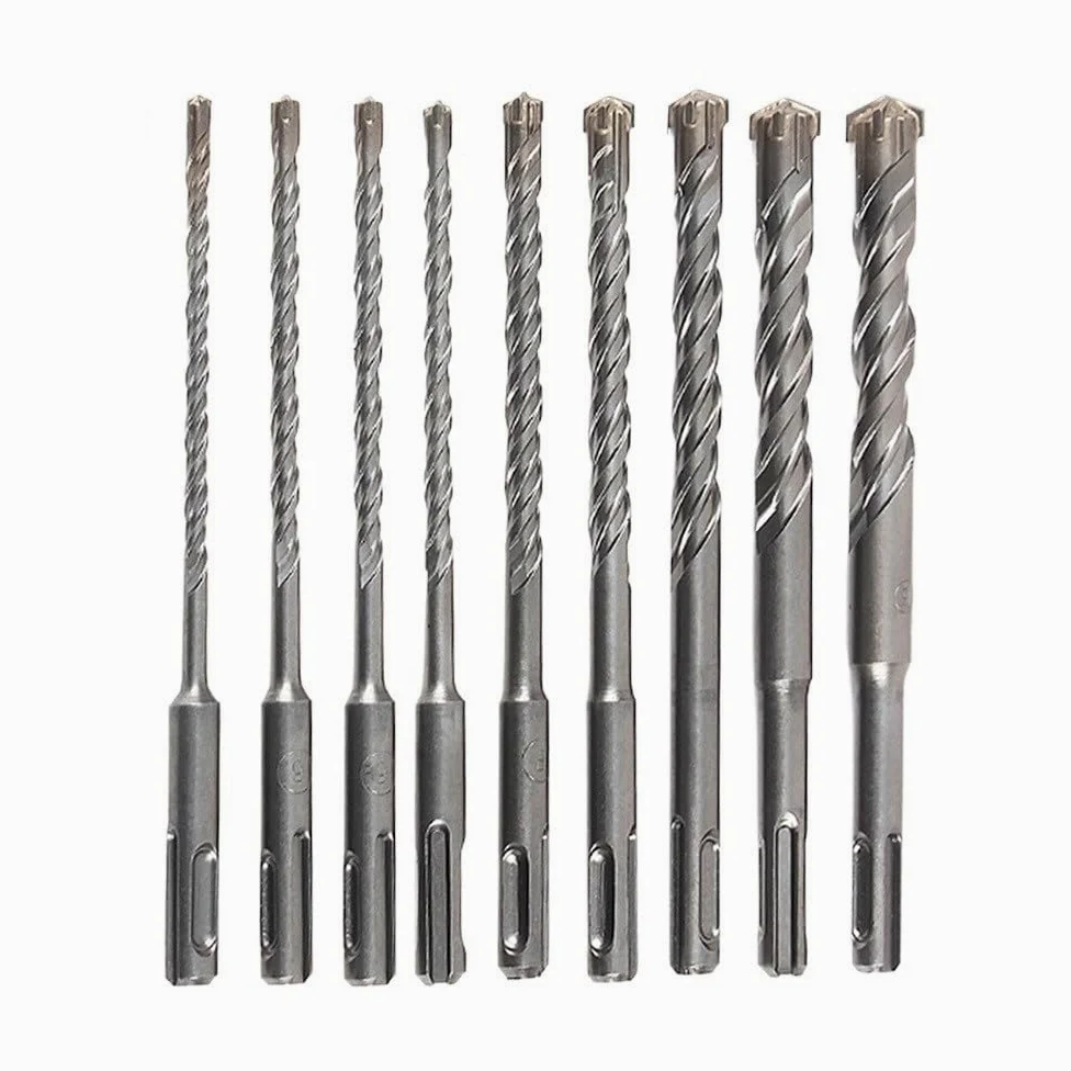 Wiertło do betonu 1/2, zestaw wierteł udarowych SDS Plus, bity o długości 160 mm z końcówką krzyżową muru elektrycznego(9pcs)