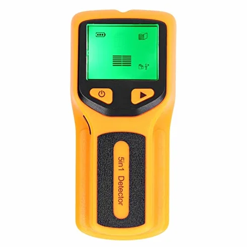 Wyszukiwarka 5 w 1 Skaner ścienny Wyświetlacz LCD Wykrywacz środka krawędzi do wykrywania metali z drutu AC (żółty)
