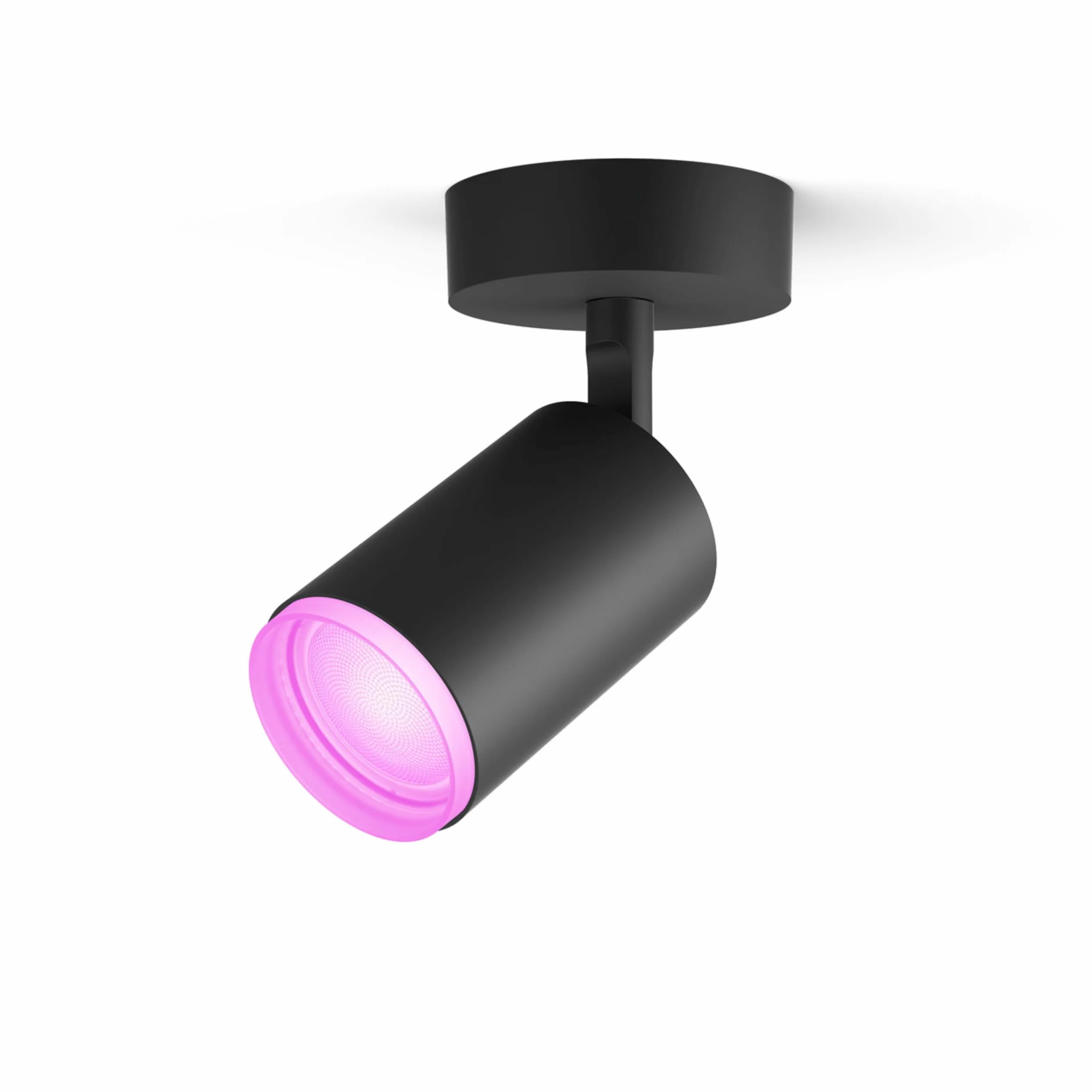 Philips Hue White & Colour Ambiance Fugato Spot 1 flg. zwart 1x350lm, dimbaar, 16 miljoen kleuren, bedienbaar za pośrednictwem aplikacji, kompatybilny z Amazon Alexa (Echo, Echo Dot)